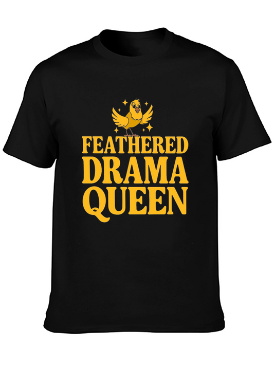 Feathered Drama Queen Black T-Shirt
