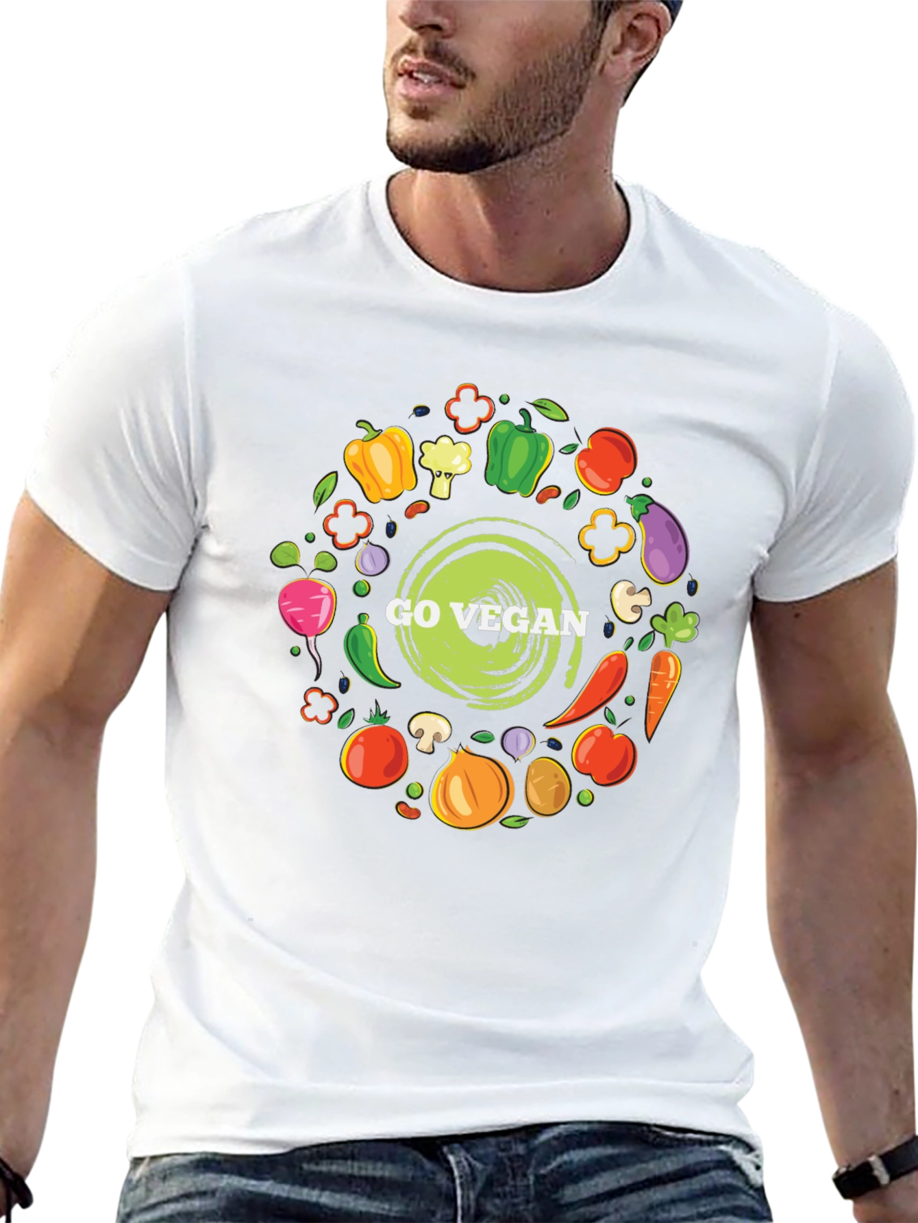 Go Vegan T-Shirt - Black Graphic Tee