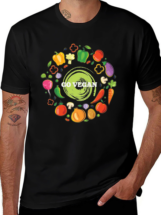 Go Vegan T-Shirt - Black Graphic Tee