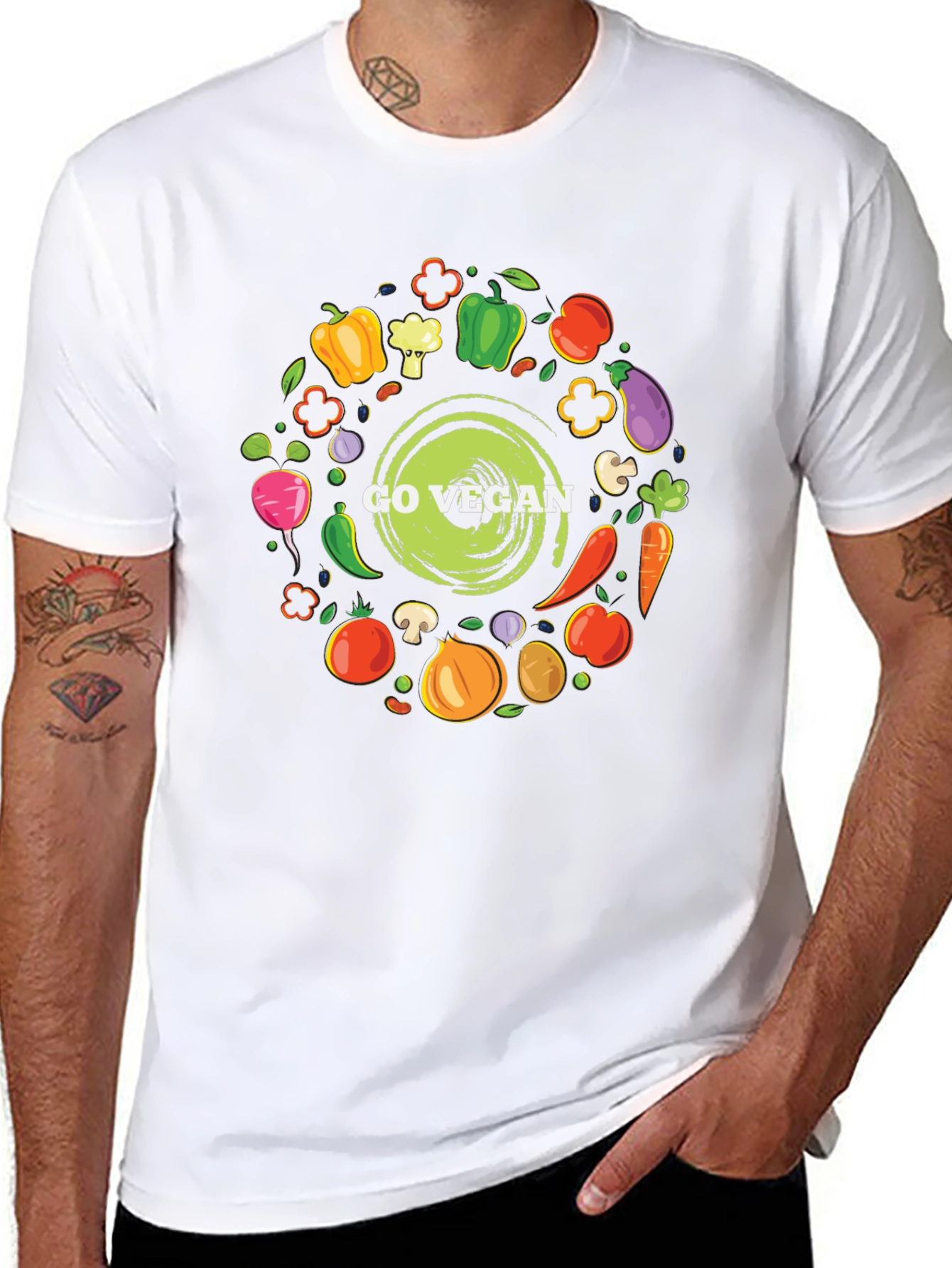 Go Vegan T-Shirt - Black Graphic Tee