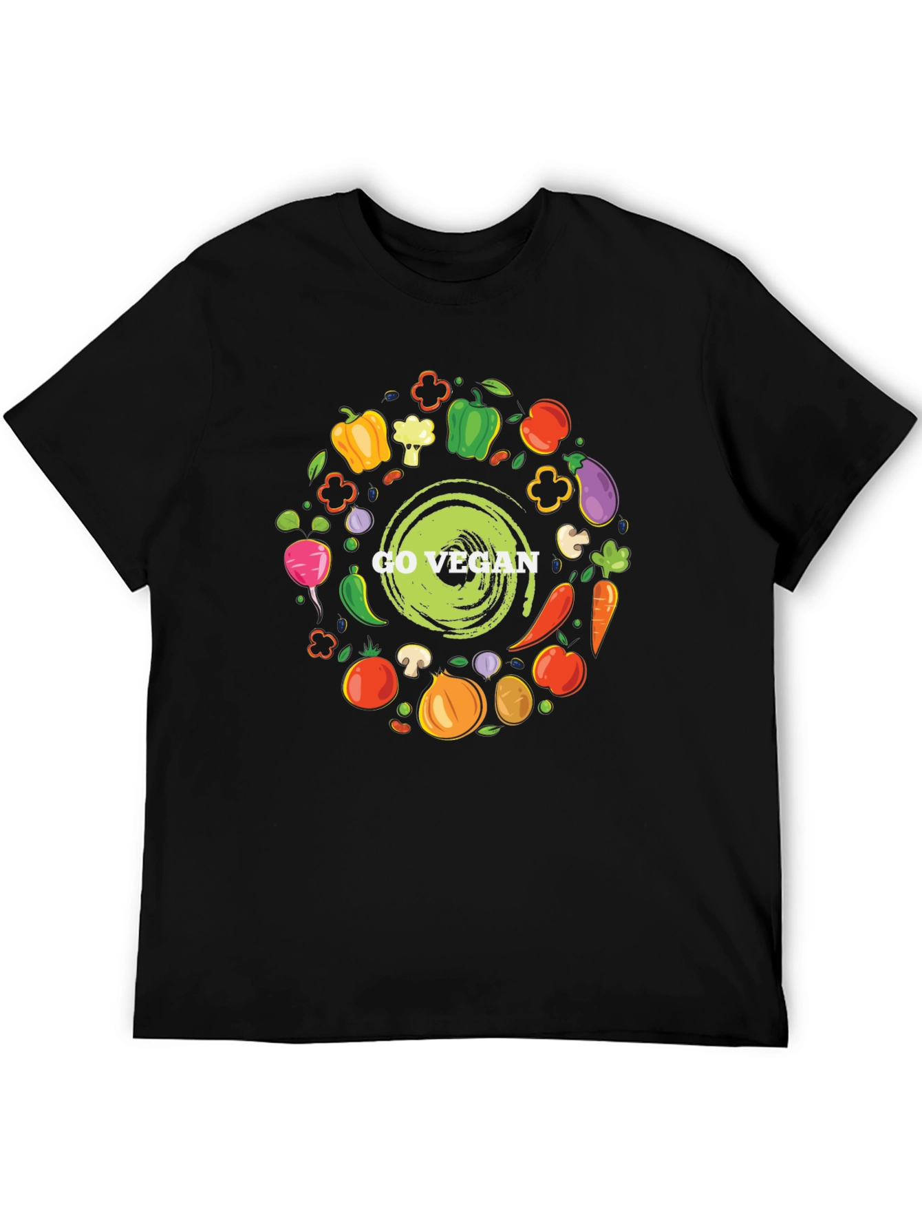 Go Vegan T-Shirt - Black Graphic Tee