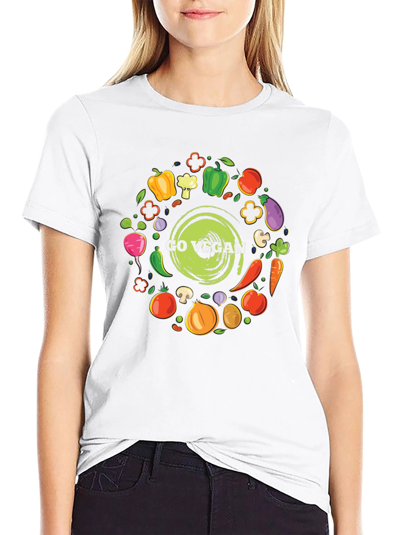 Go Vegan T-Shirt - Black Graphic Tee