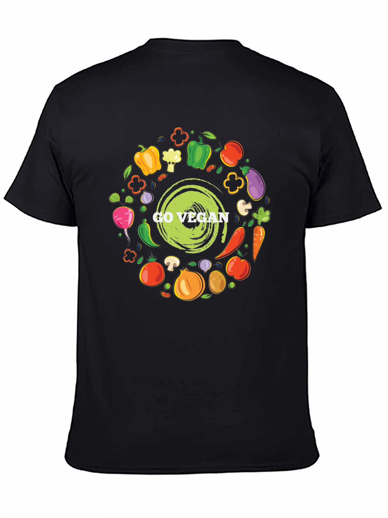 Go Vegan T-Shirt - Black Graphic Tee