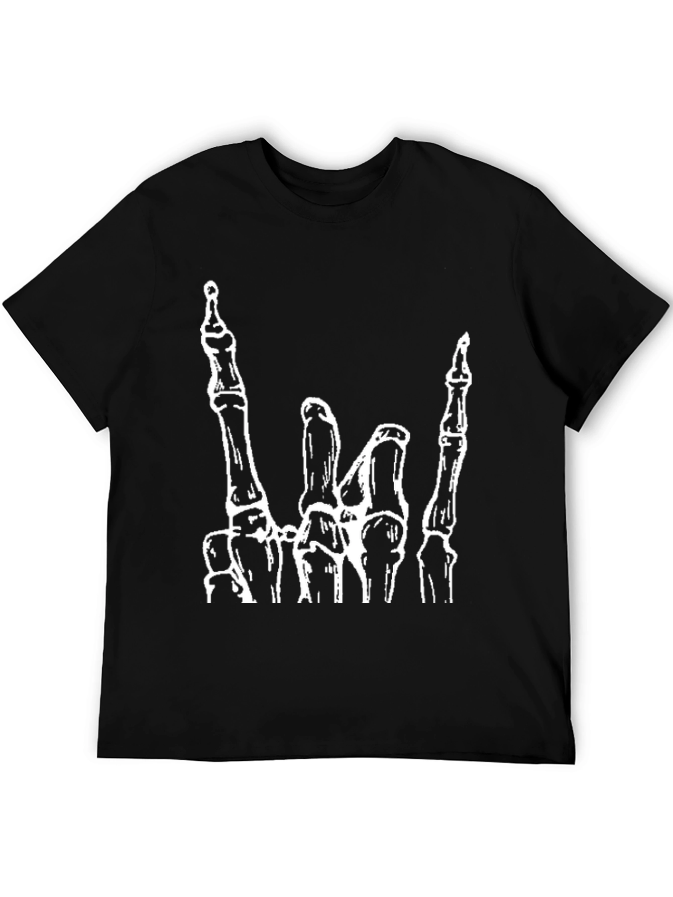 Rock On Skeleton Hand Graphic T-Shirt
