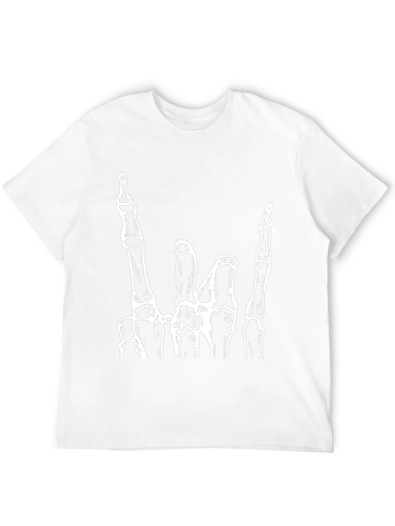 Rock On Skeleton Hand Graphic T-Shirt