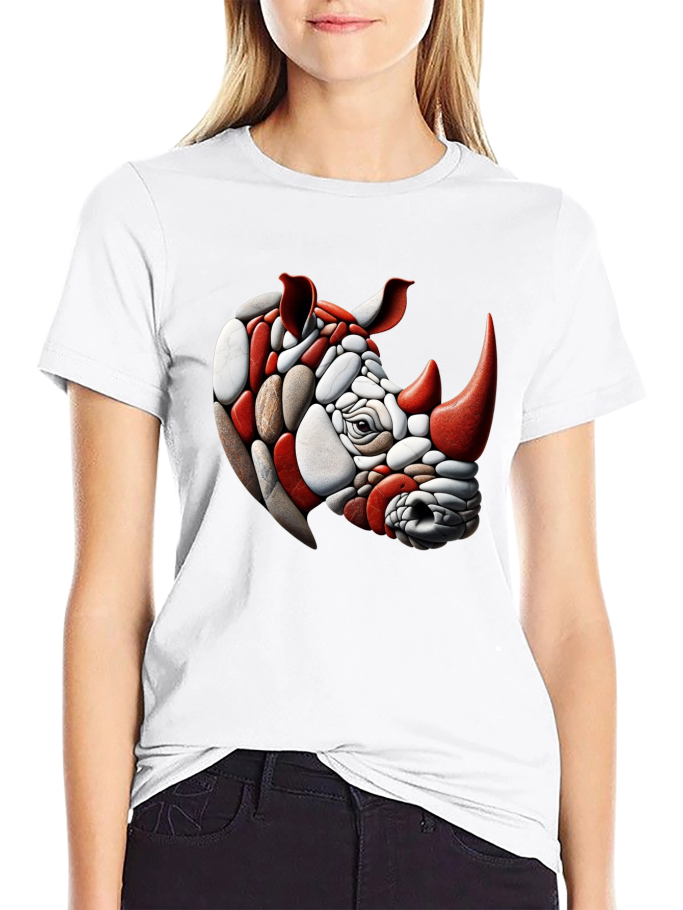 Rhinoceros Stone Art T-Shirt