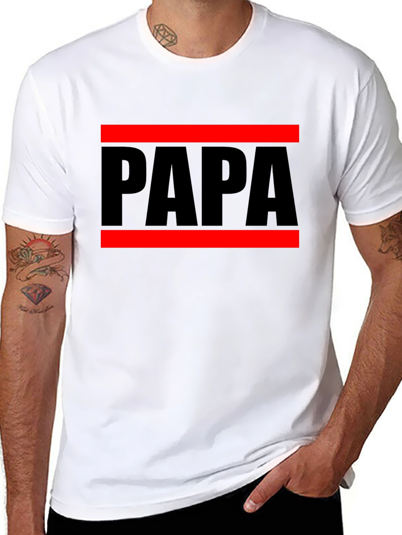 Papa Graphic Tee - Mens Black Cotton T-Shirt