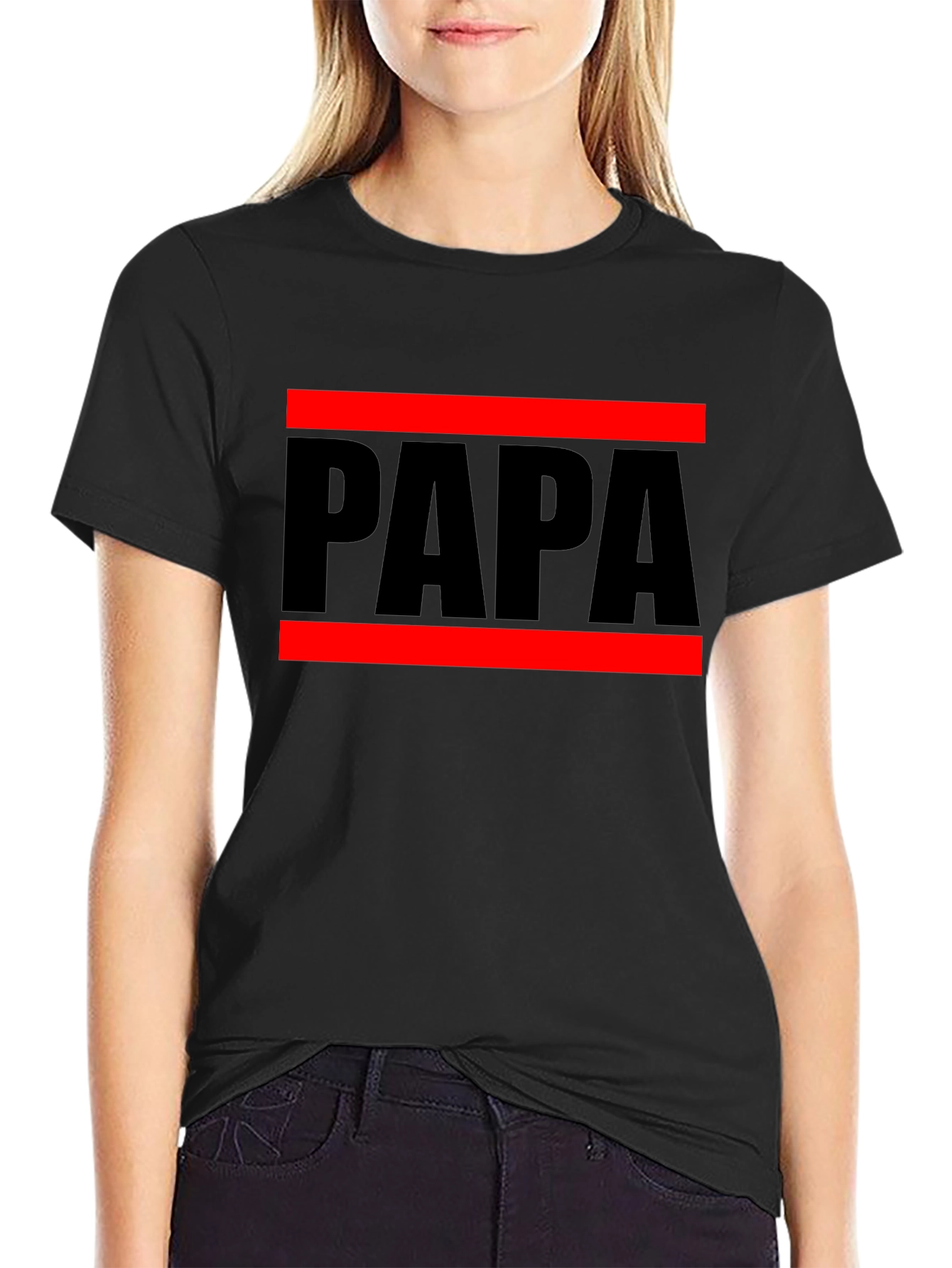 Papa Graphic Tee - Mens Black Cotton T-Shirt