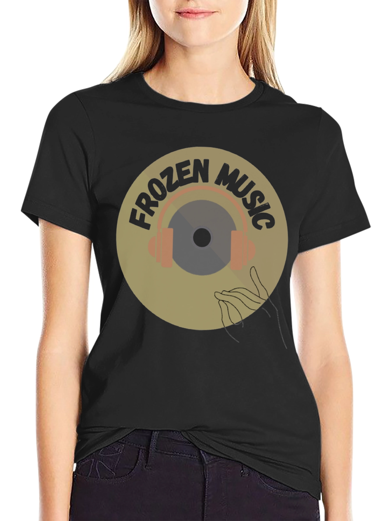Frozen Music Graphic Tee - Black