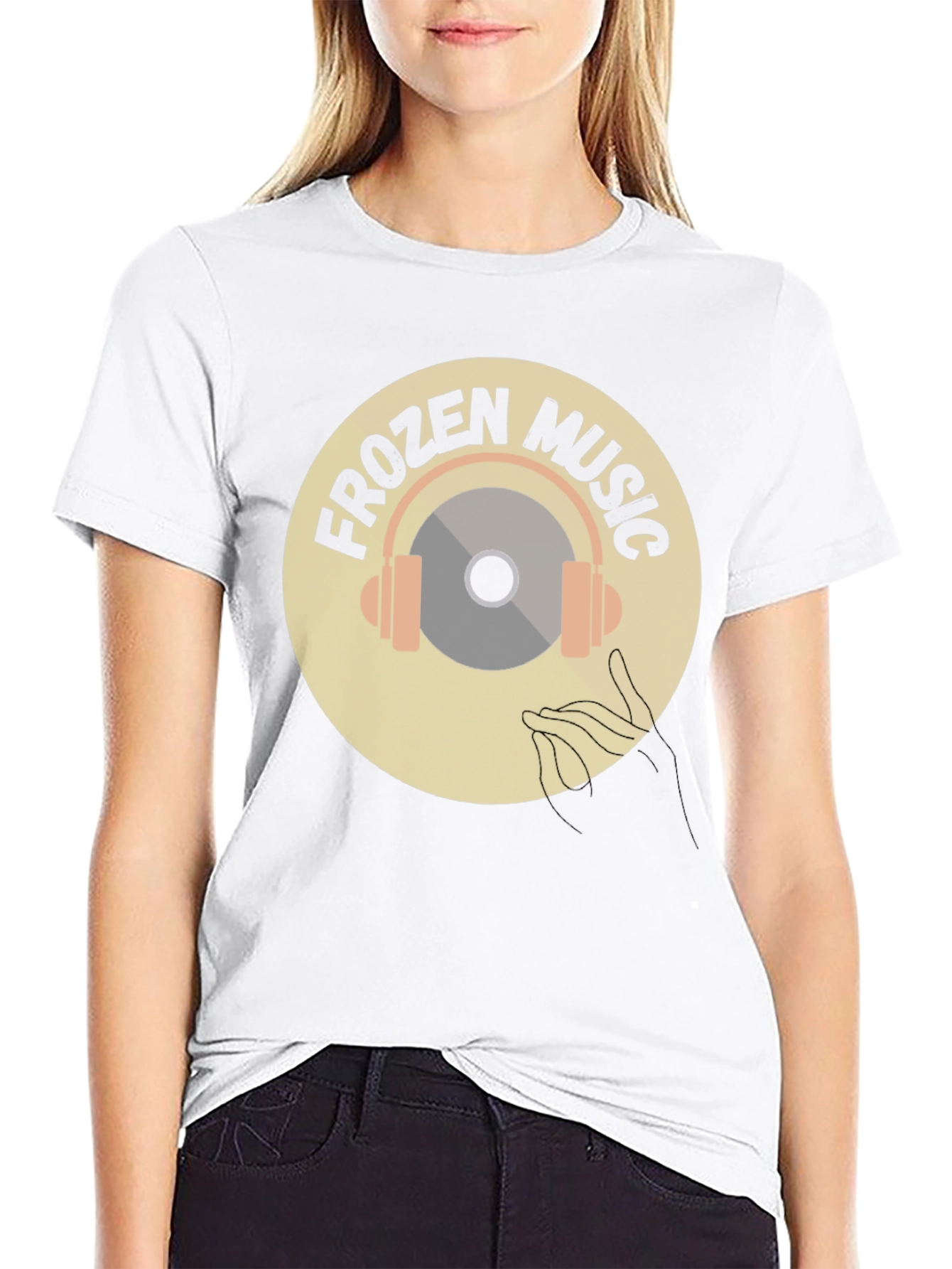 Frozen Music Graphic Tee - Black