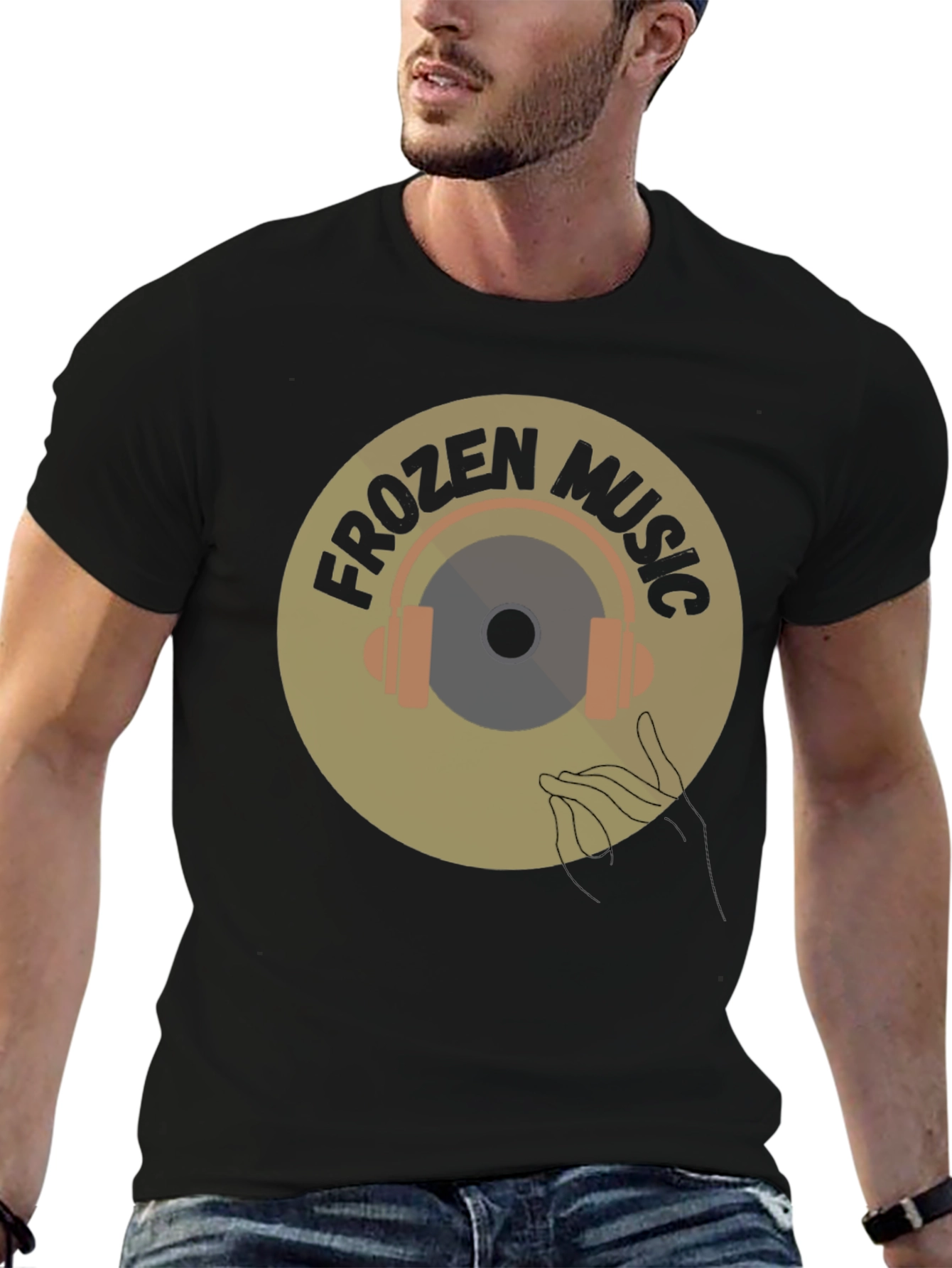 Frozen Music Graphic Tee - Black