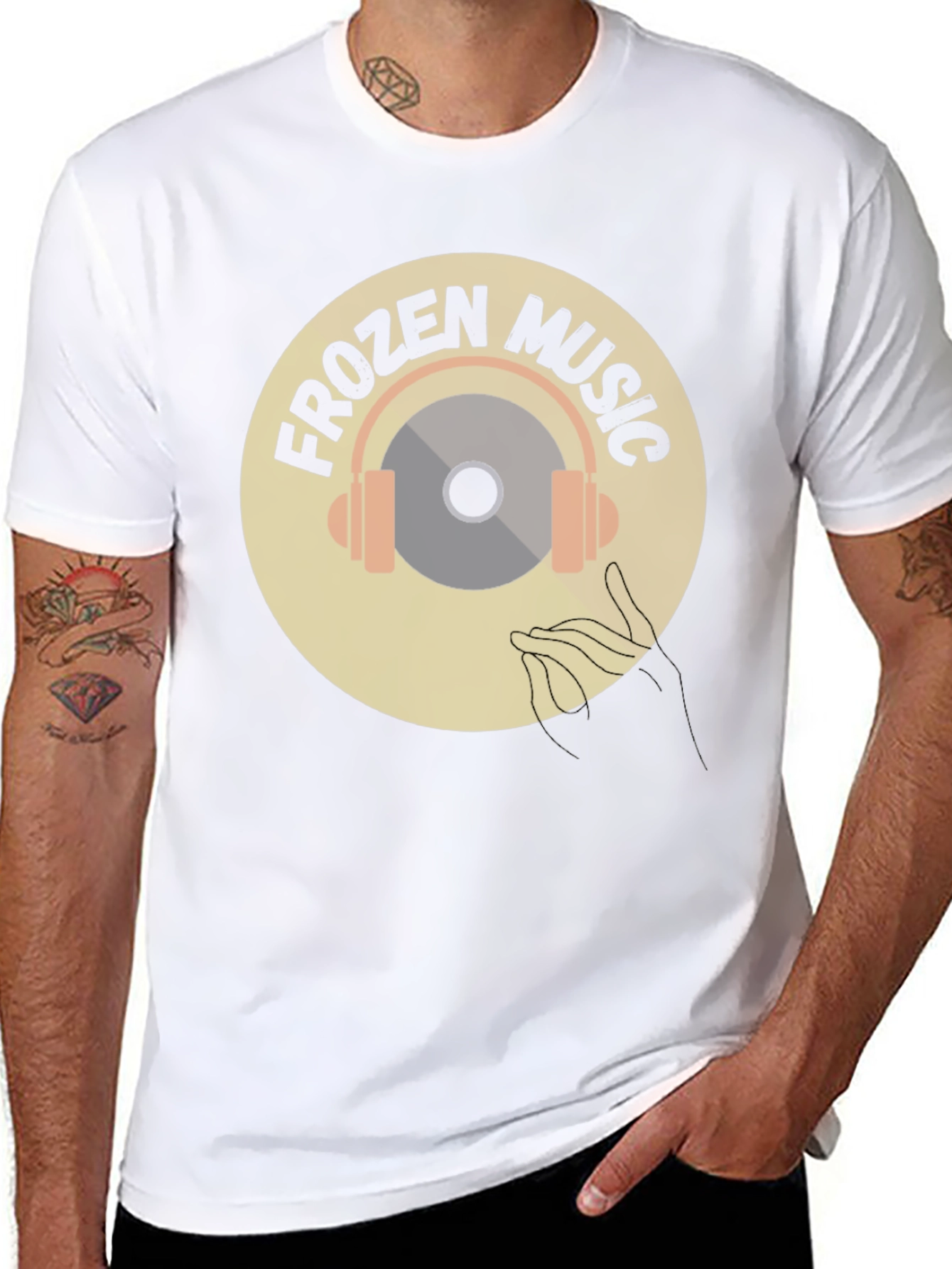 Frozen Music Graphic Tee - Black