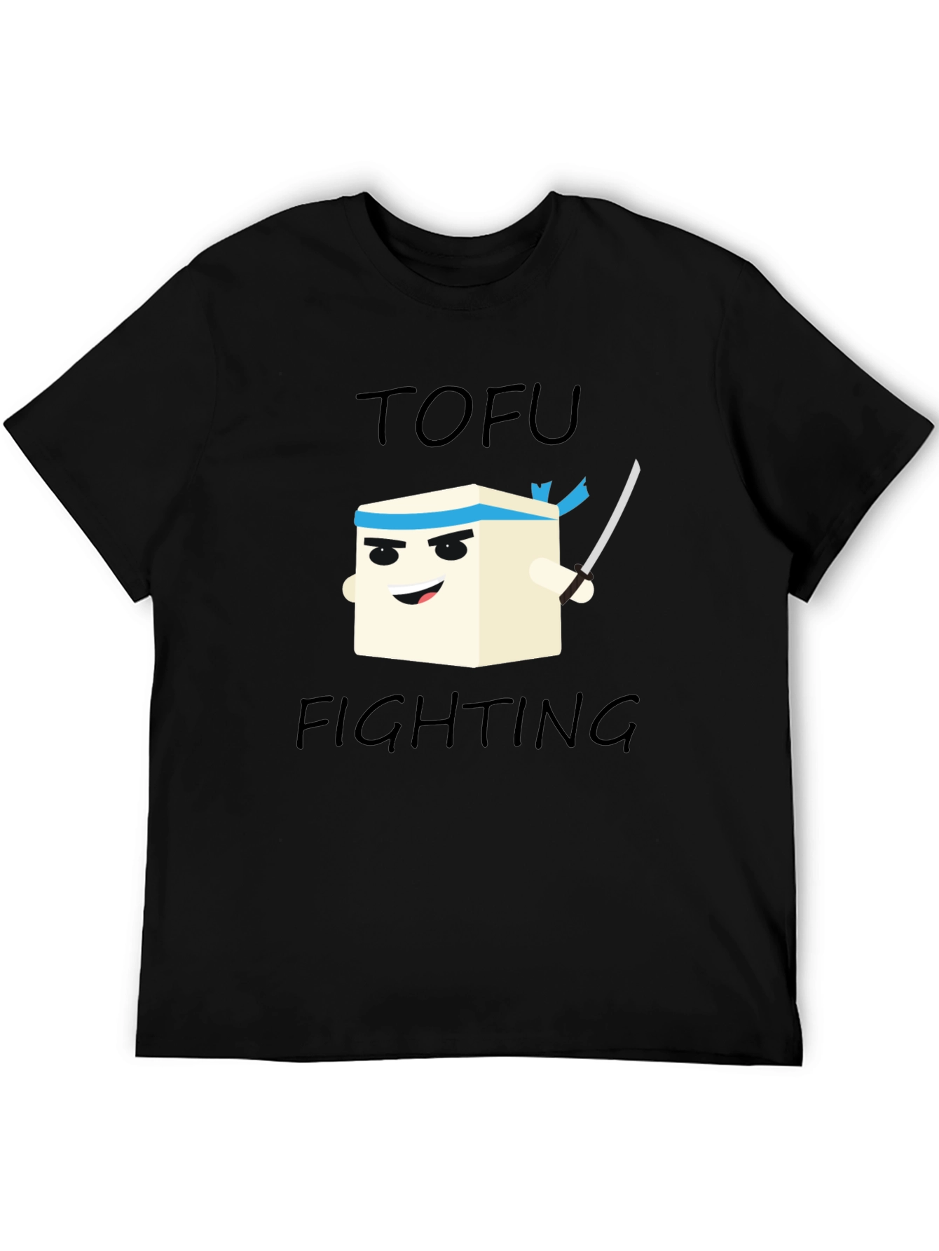 Tofu Fighting Graphic T-Shirt - Black