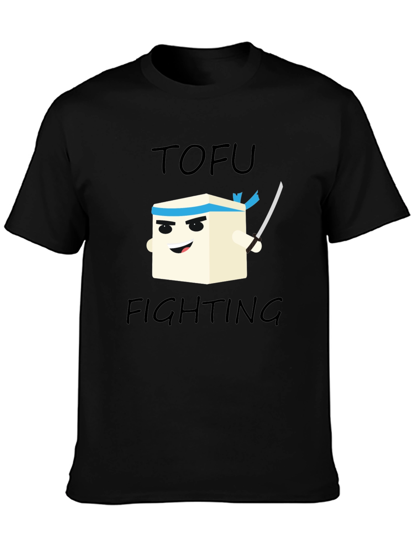Tofu Fighting Graphic T-Shirt - Black