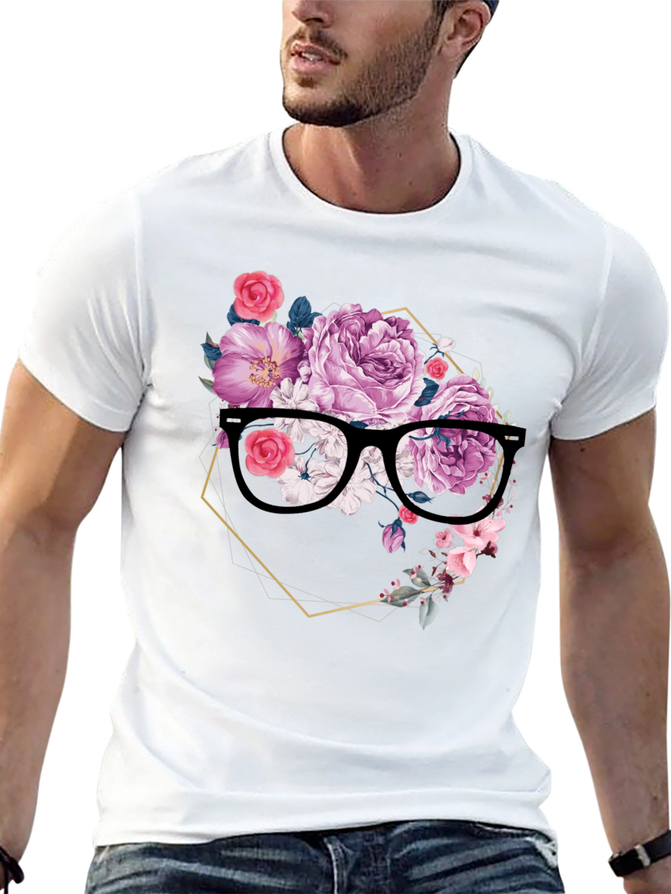 Floral Spectacle T-Shirt - Elegant & Unique Design