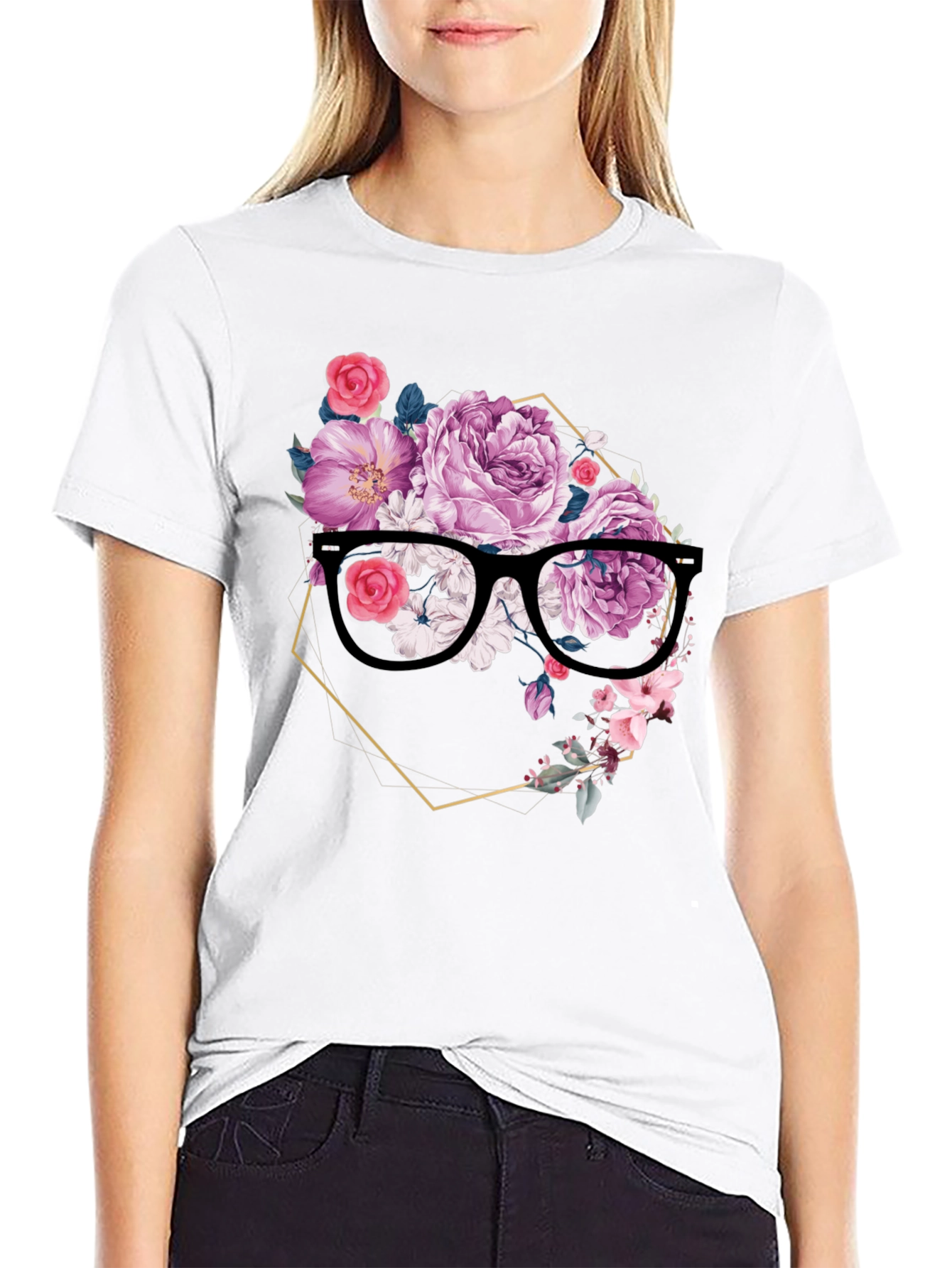 Floral Spectacle T-Shirt - Elegant & Unique Design