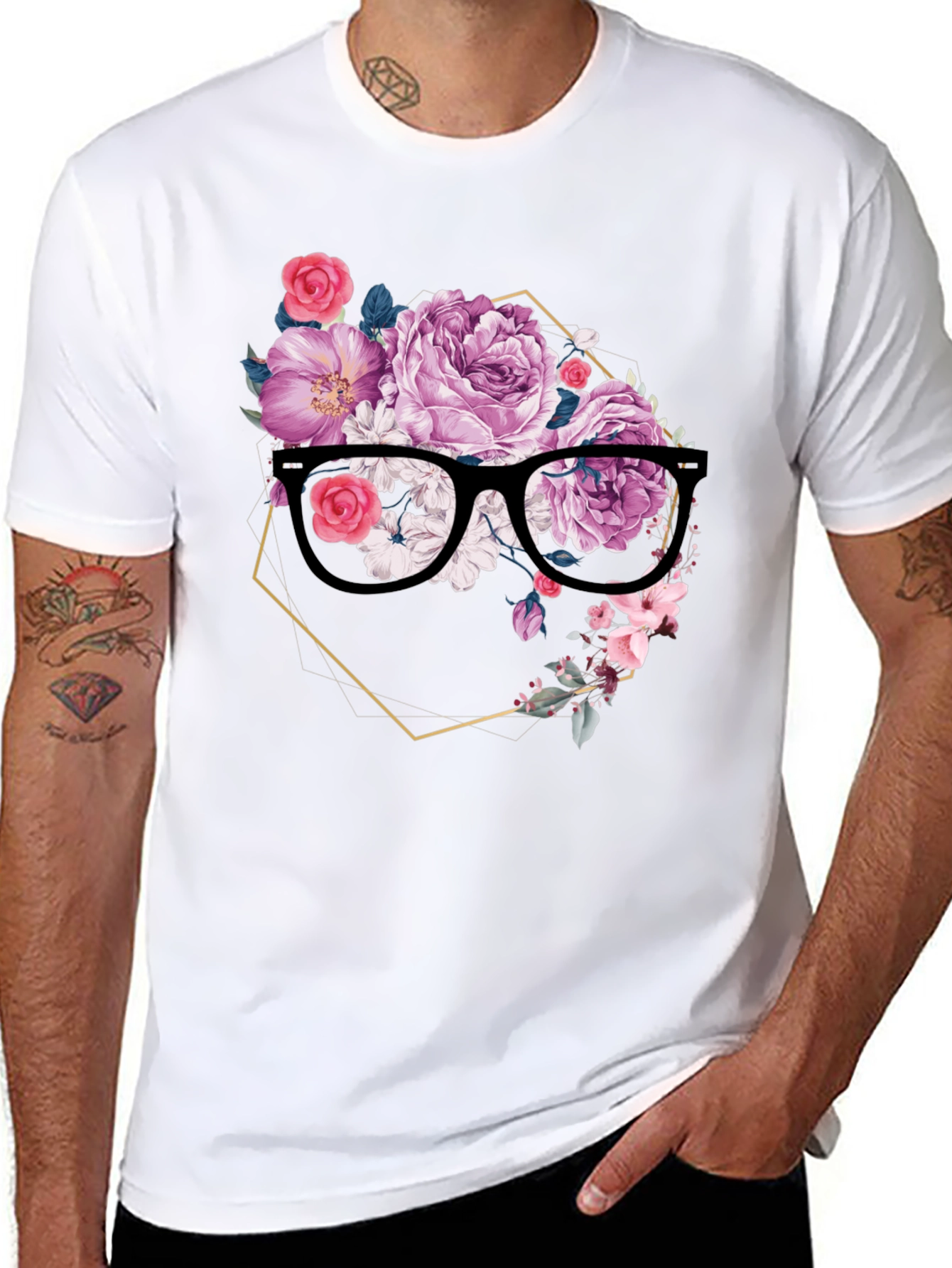 Floral Spectacle T-Shirt - Elegant & Unique Design