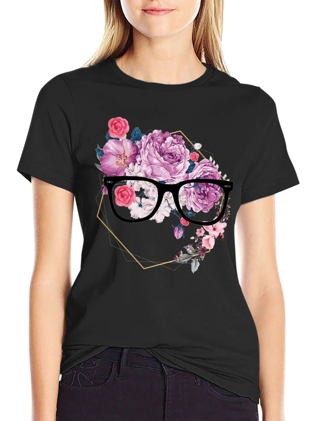 Floral Spectacle T-Shirt - Elegant & Unique Design