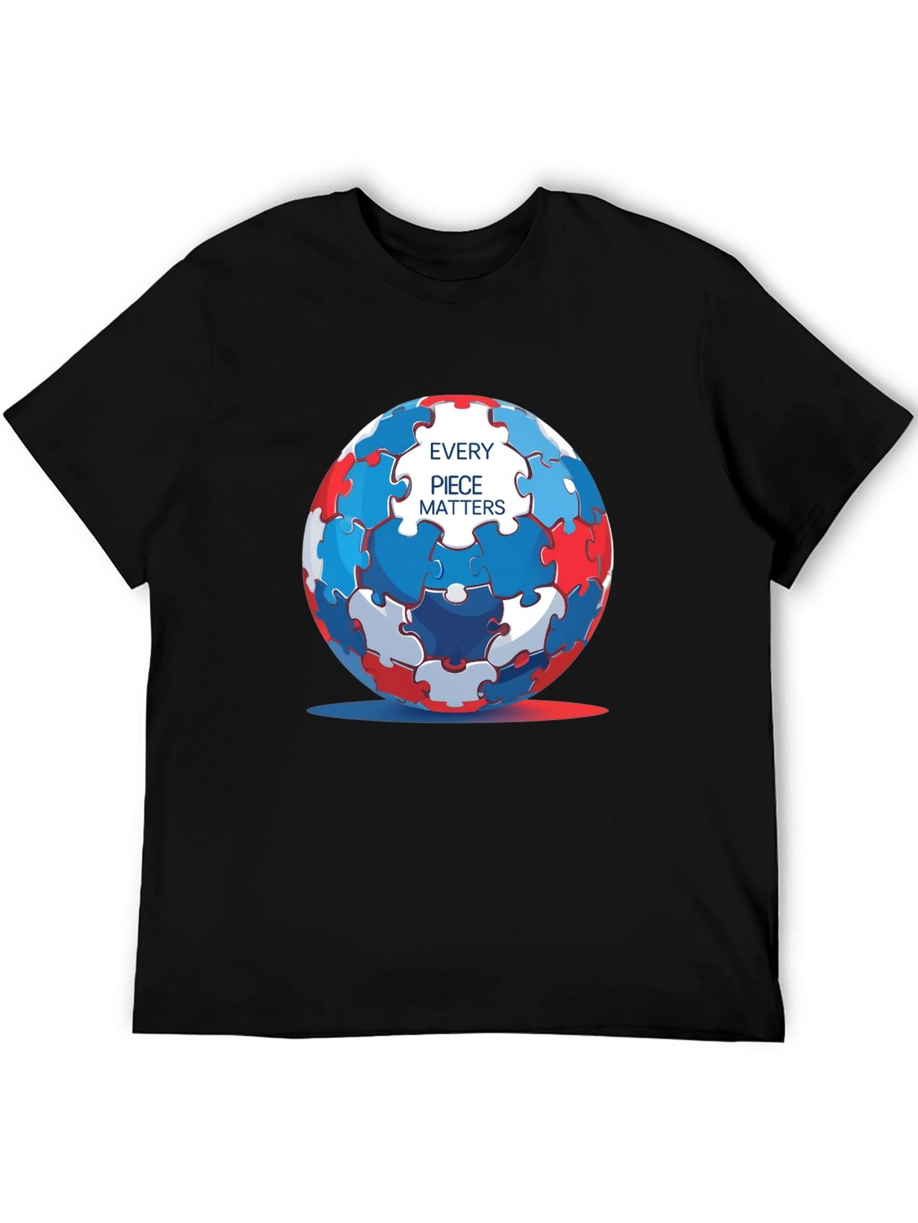 Autism Awareness Puzzle Sphere T-Shirt - Every Piece Matters