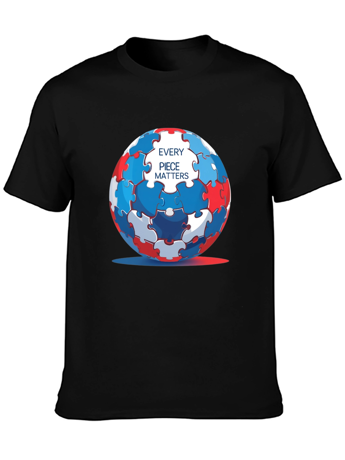Autism Awareness Puzzle Sphere T-Shirt - Every Piece Matters