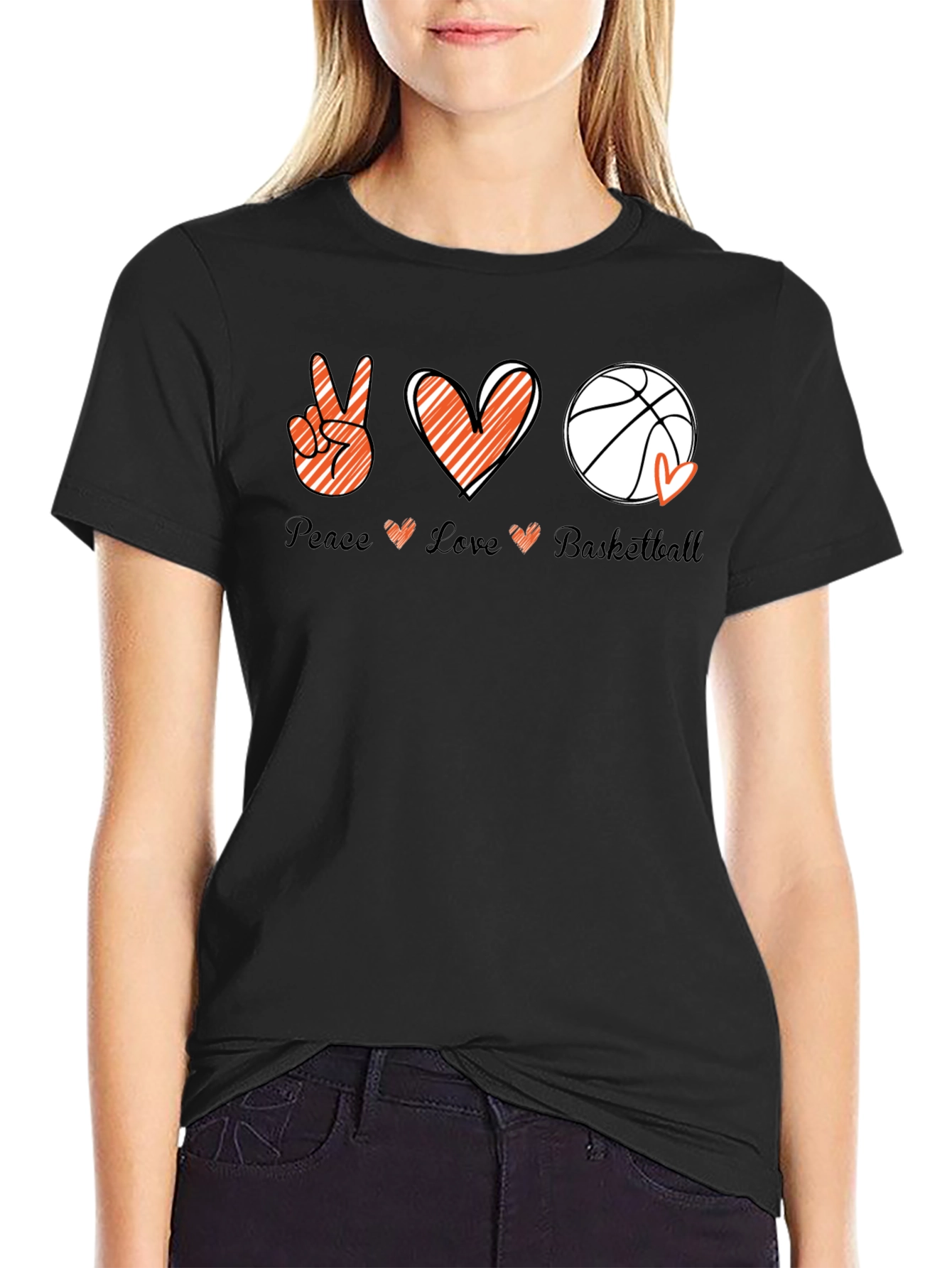 Peace Love Basketball Graphic Tee