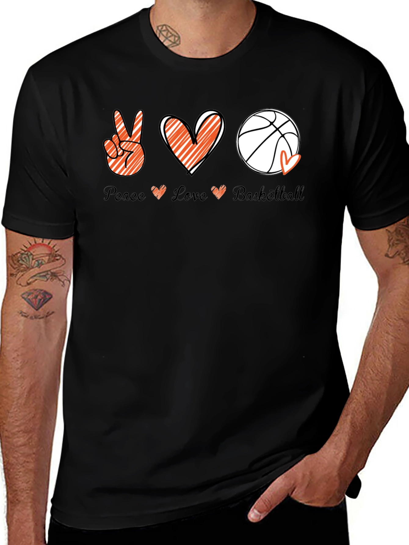 Peace Love Basketball Graphic Tee