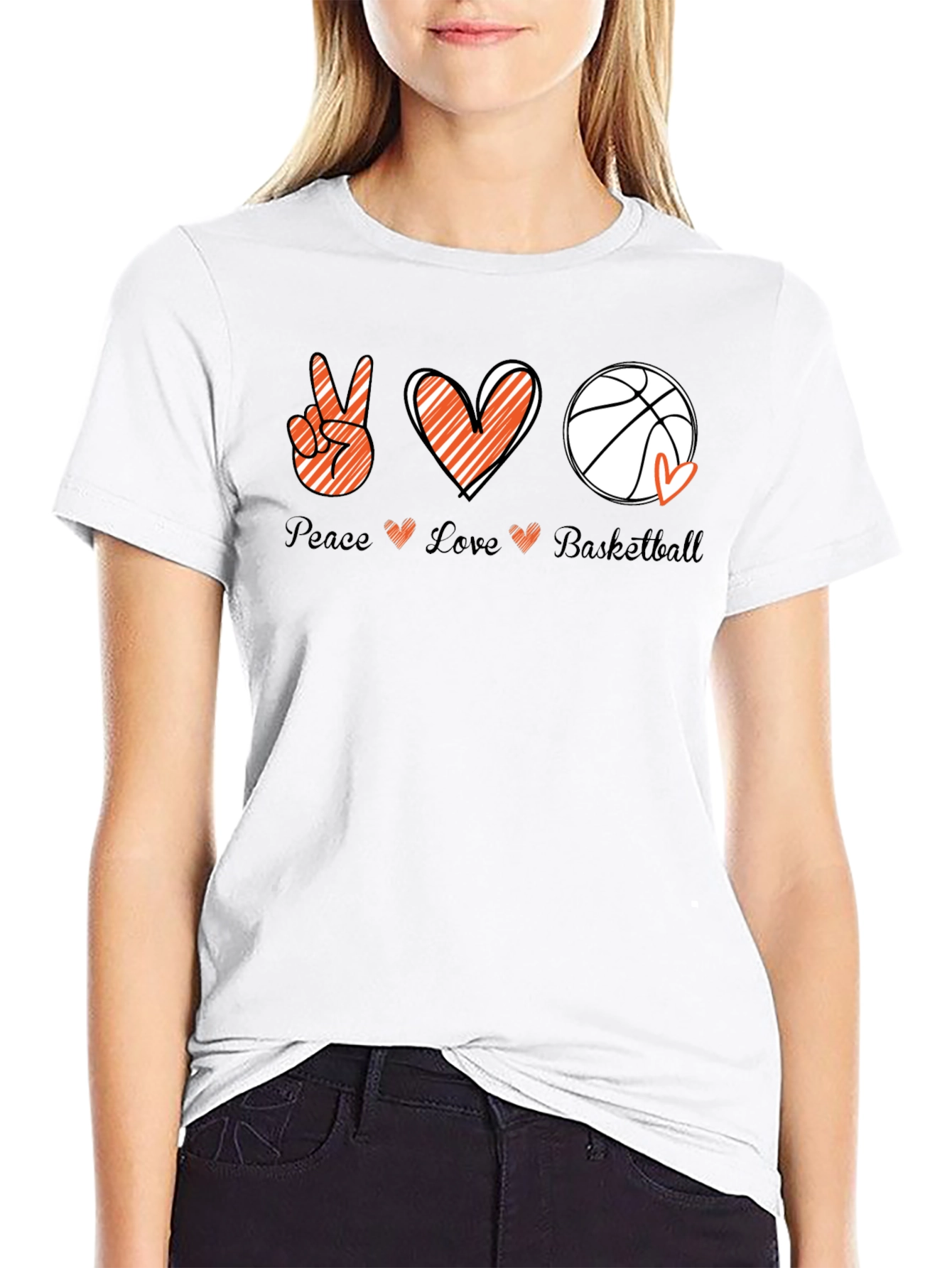 Peace Love Basketball Graphic Tee