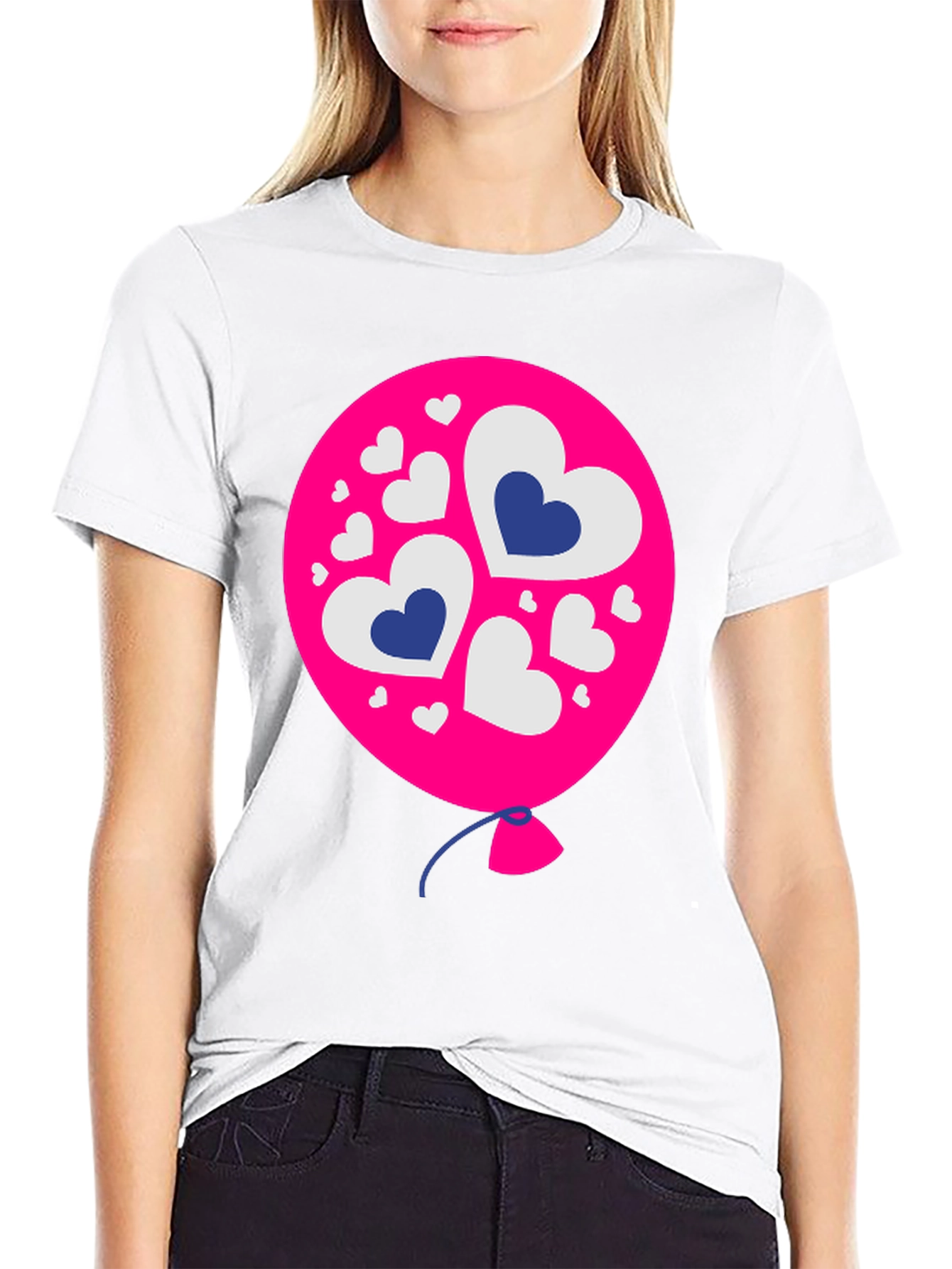 Heart Balloon Graphic Tee - Black