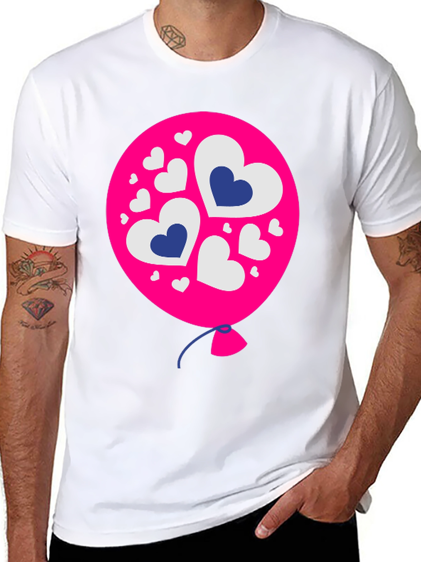 Heart Balloon Graphic Tee - Black