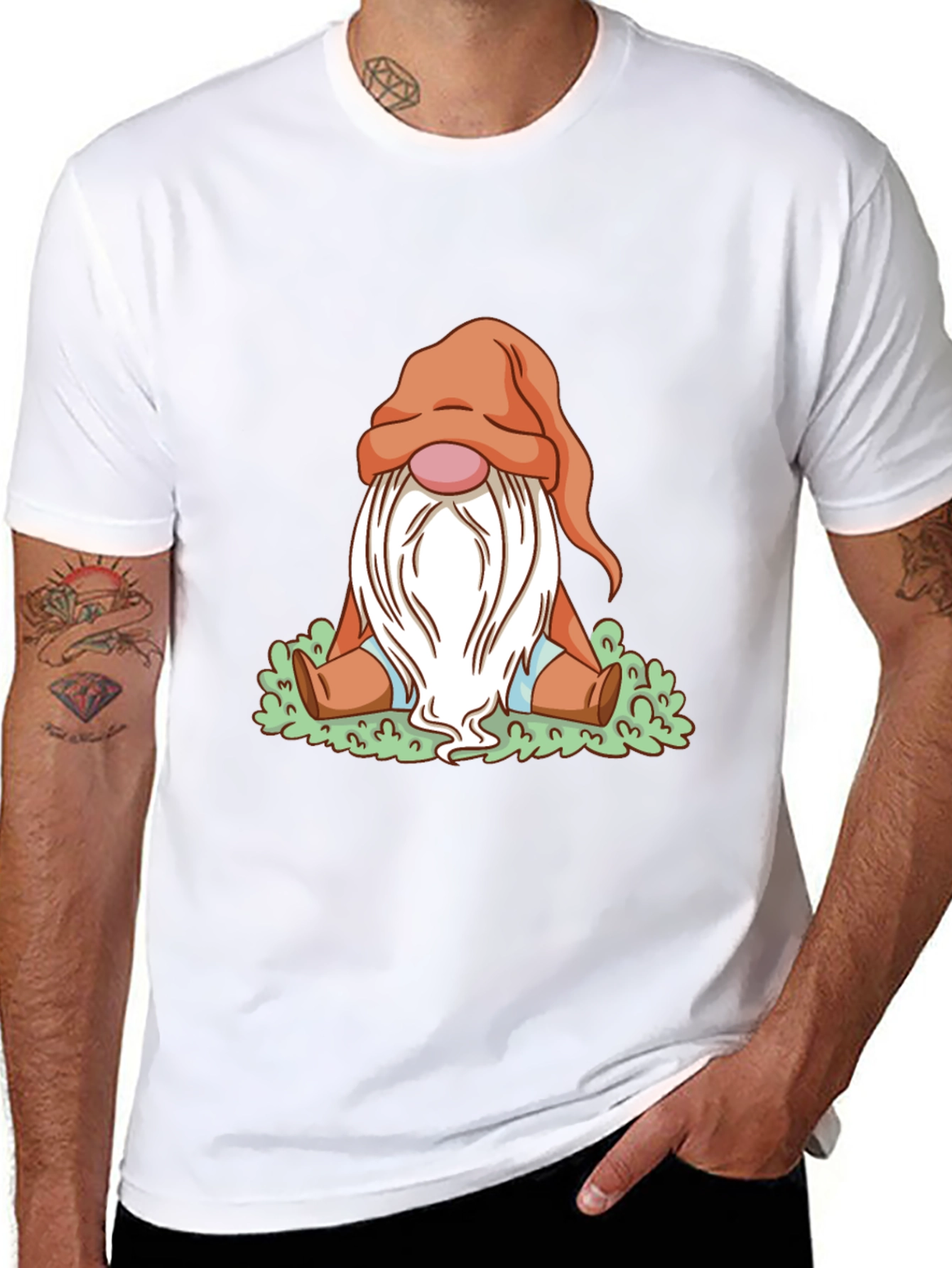 Cute Gnome Graphic Tee - Black Unisex T-Shirt
