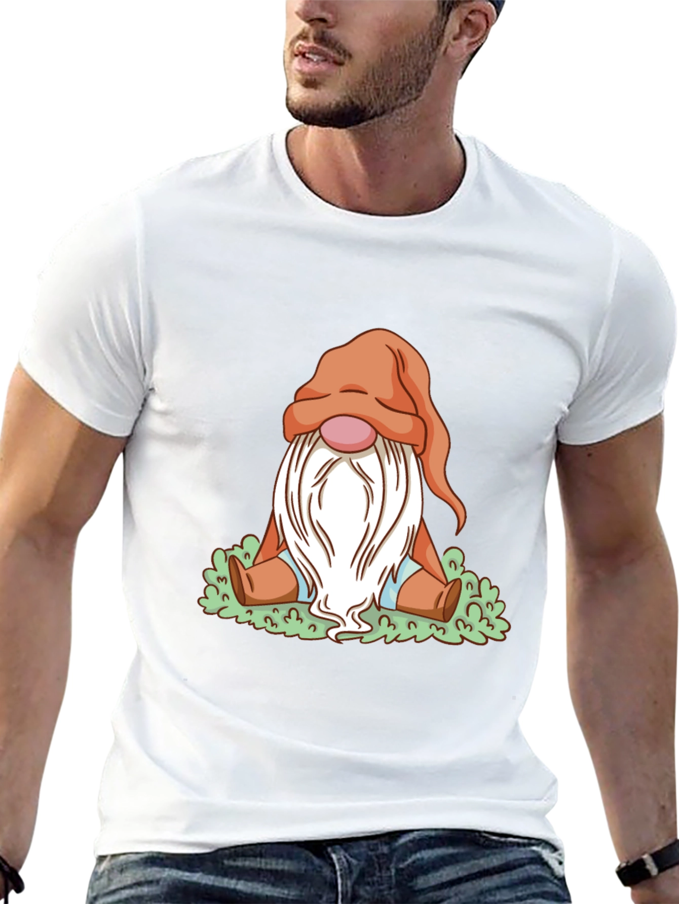 Cute Gnome Graphic Tee - Black Unisex T-Shirt