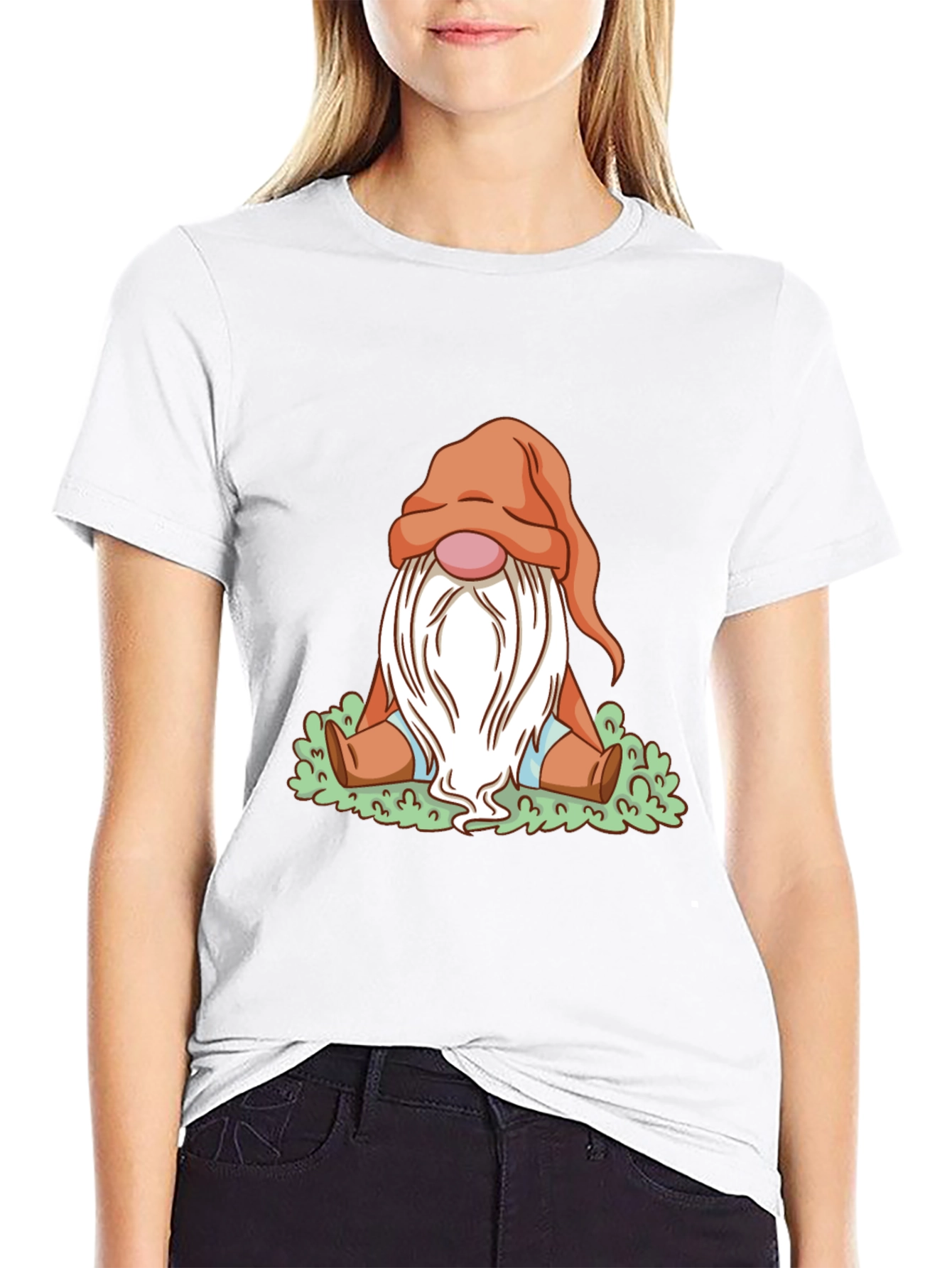 Cute Gnome Graphic Tee - Black Unisex T-Shirt