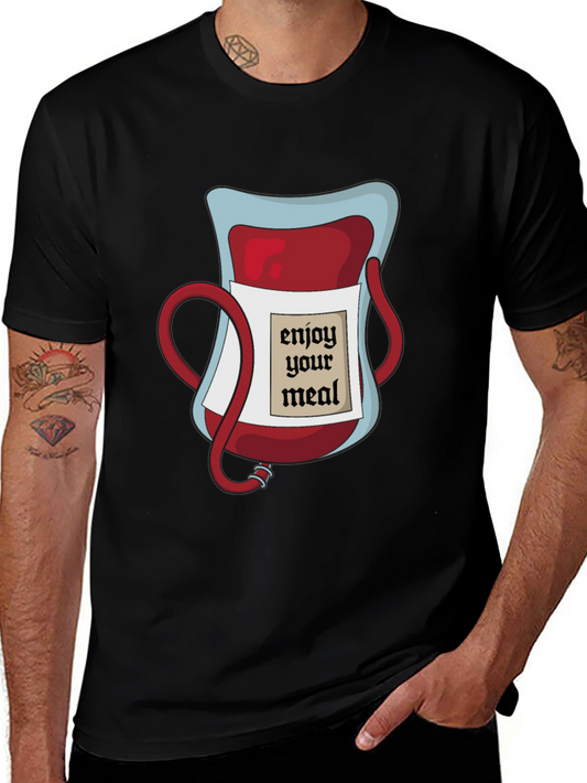 Enjoy Your Meal Graphic T-Shirt - Vampire Humor Tee