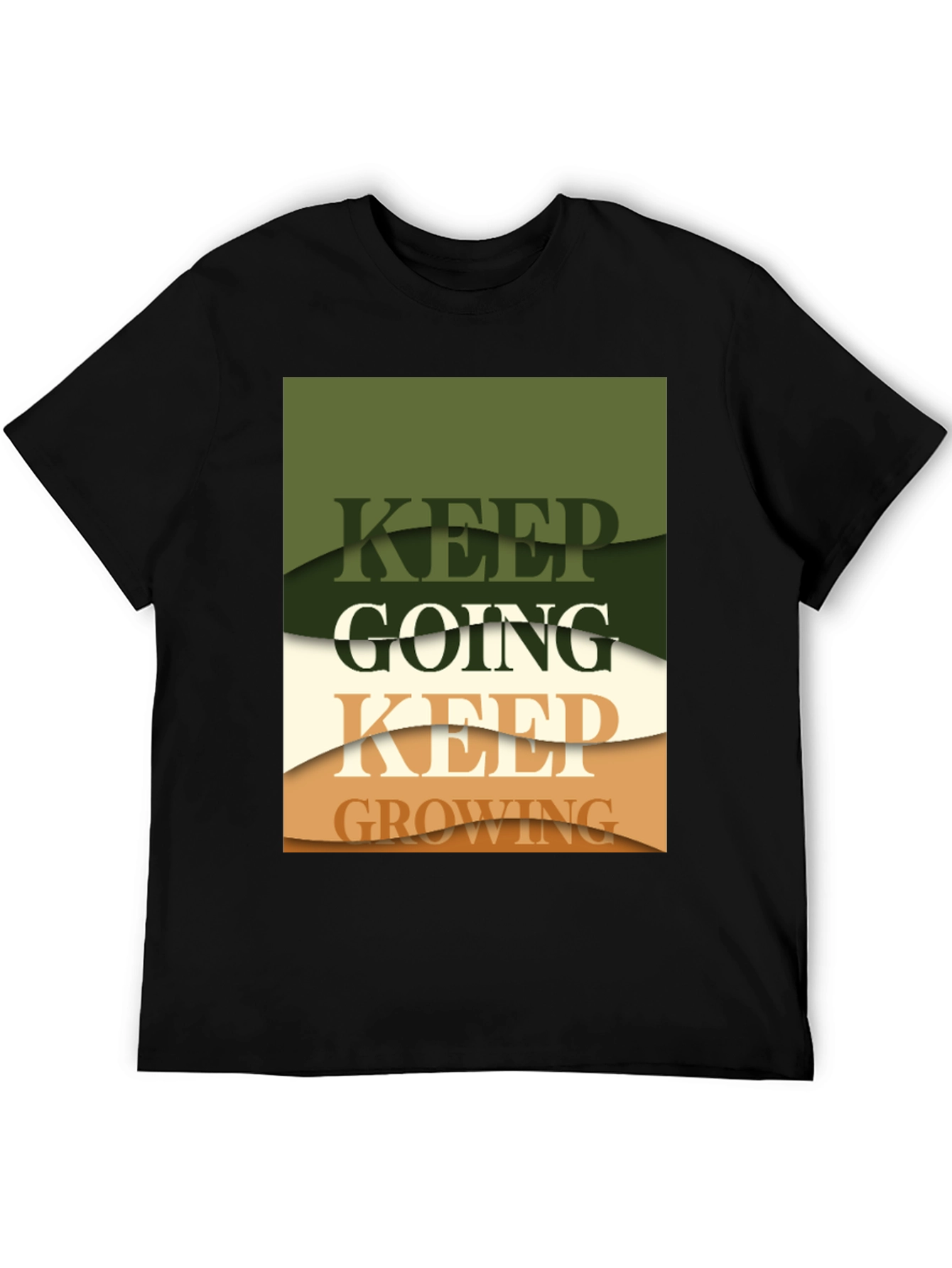 Keep Going Keep Growing Black Graphic Tee