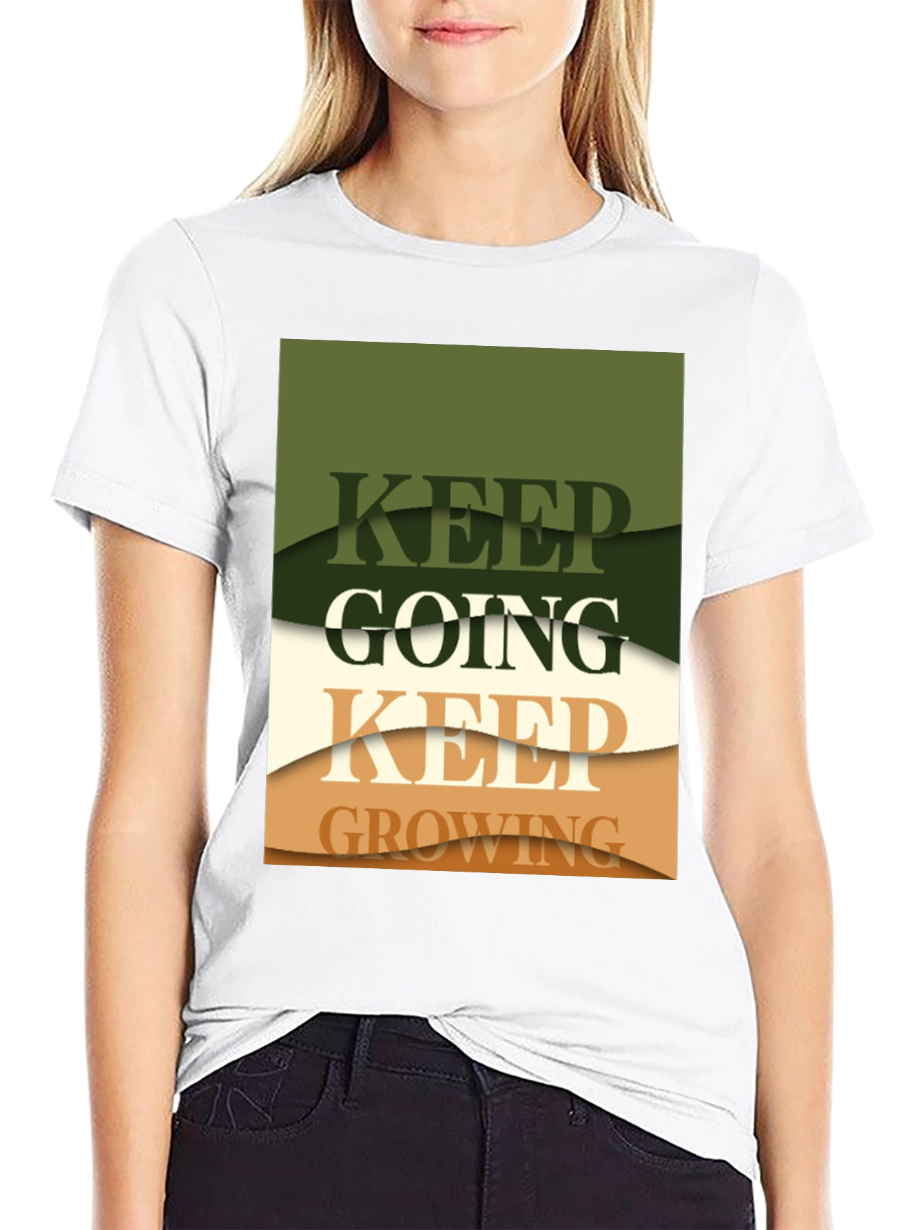 Keep Going Keep Growing Black Graphic Tee