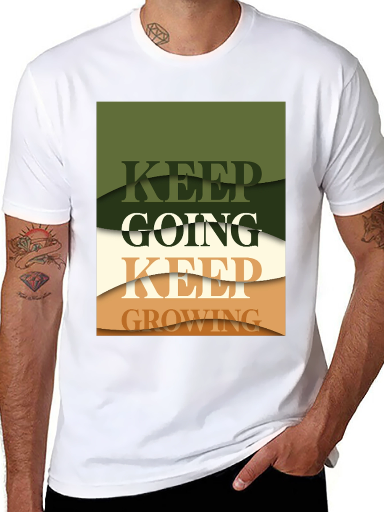 Keep Going Keep Growing Black Graphic Tee