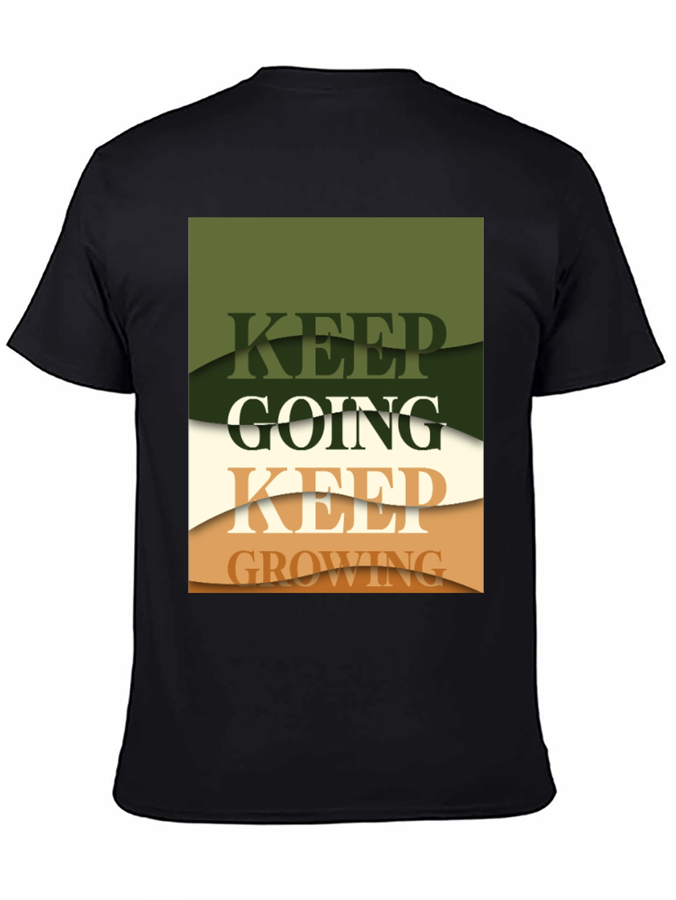 Keep Going Keep Growing Black Graphic Tee