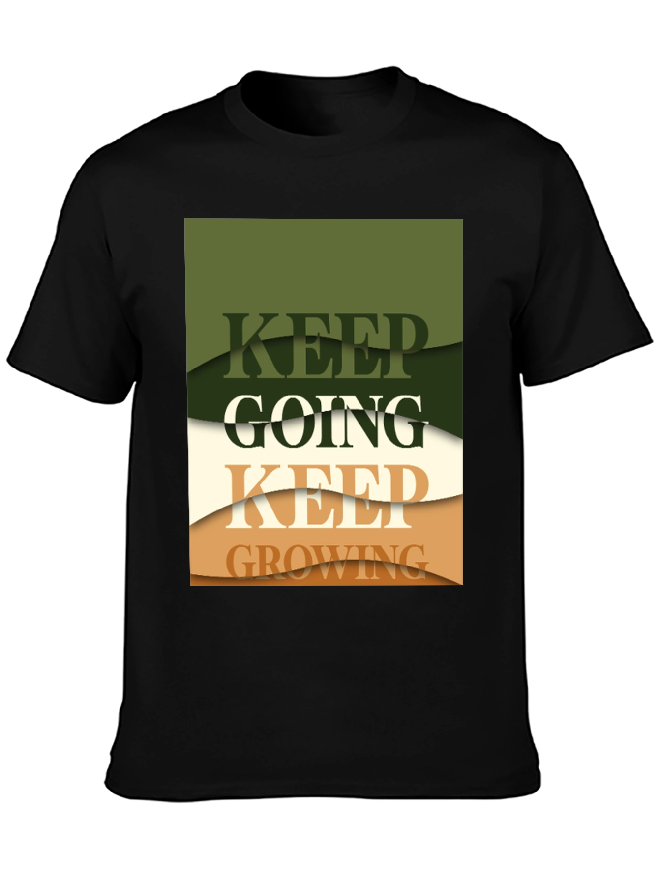 Keep Going Keep Growing Black Graphic Tee