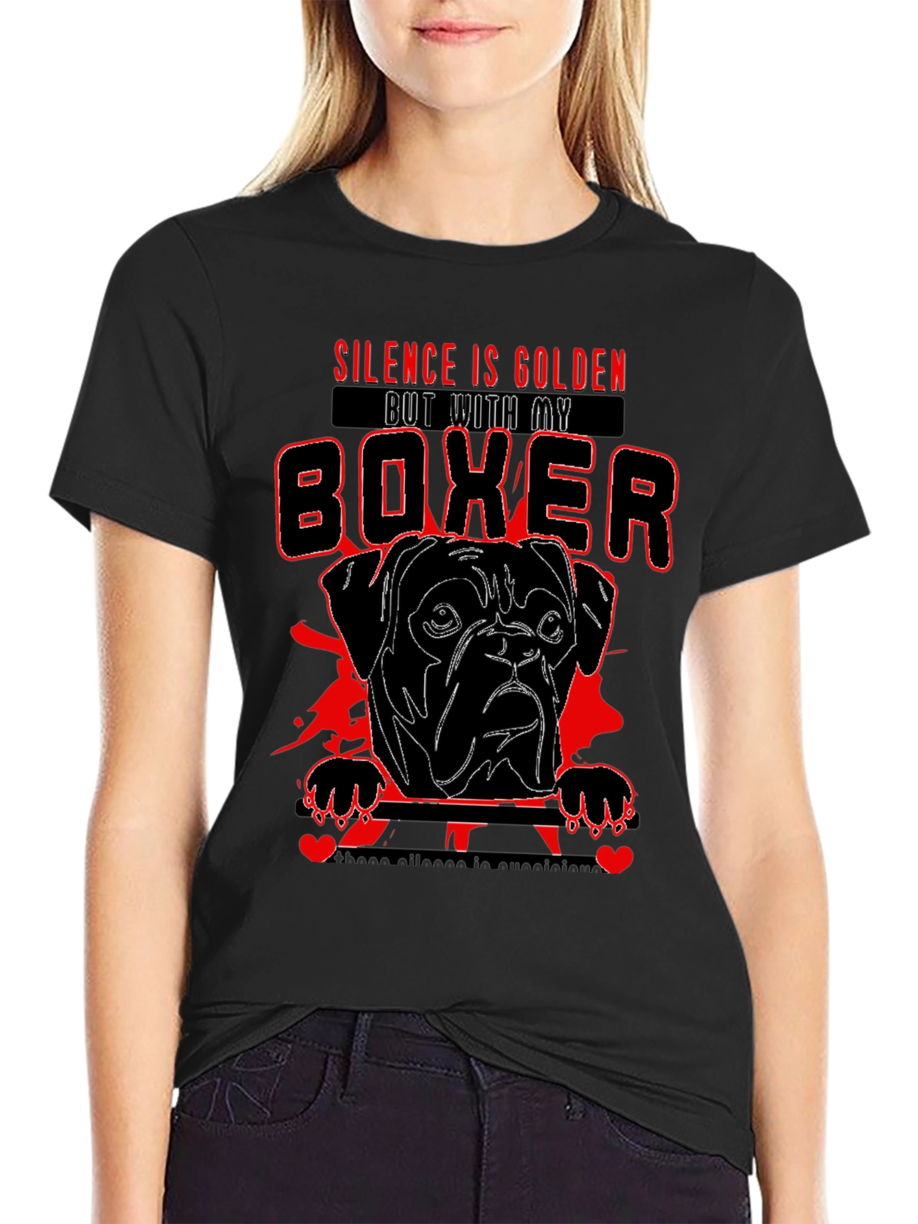 Silence is Golden Boxer Dog Graphic Tee