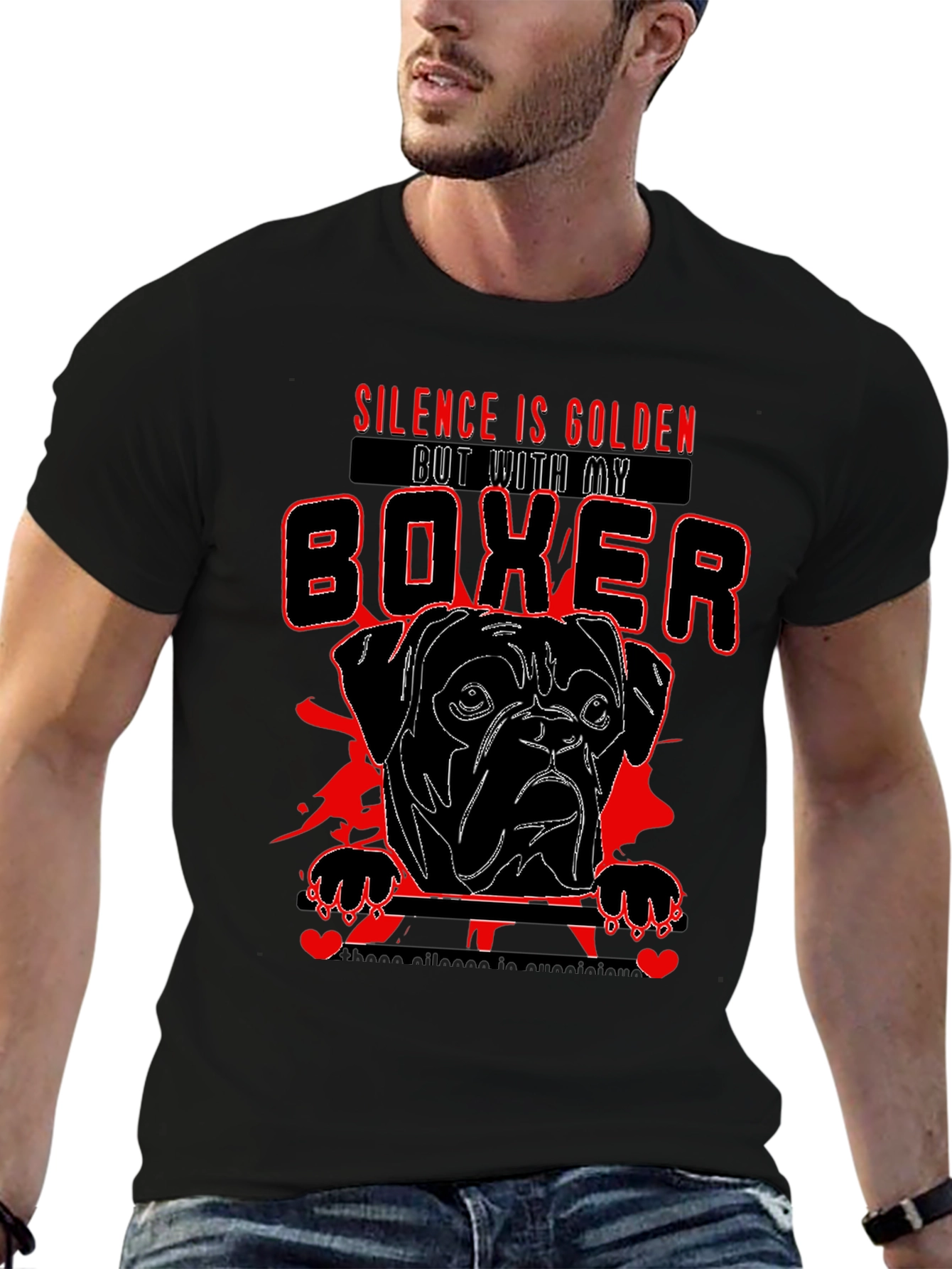 Silence is Golden Boxer Dog Graphic Tee