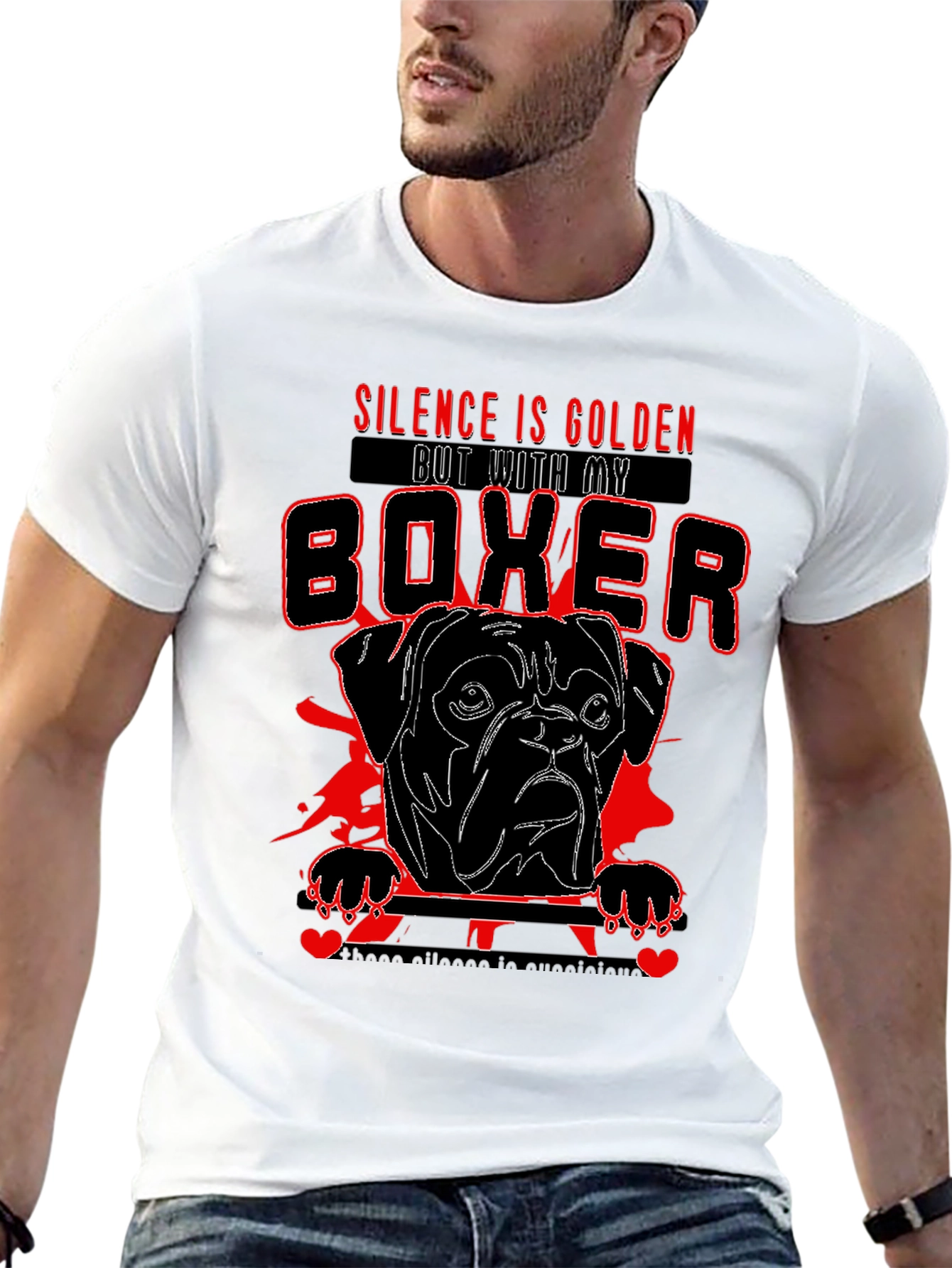 Silence is Golden Boxer Dog Graphic Tee