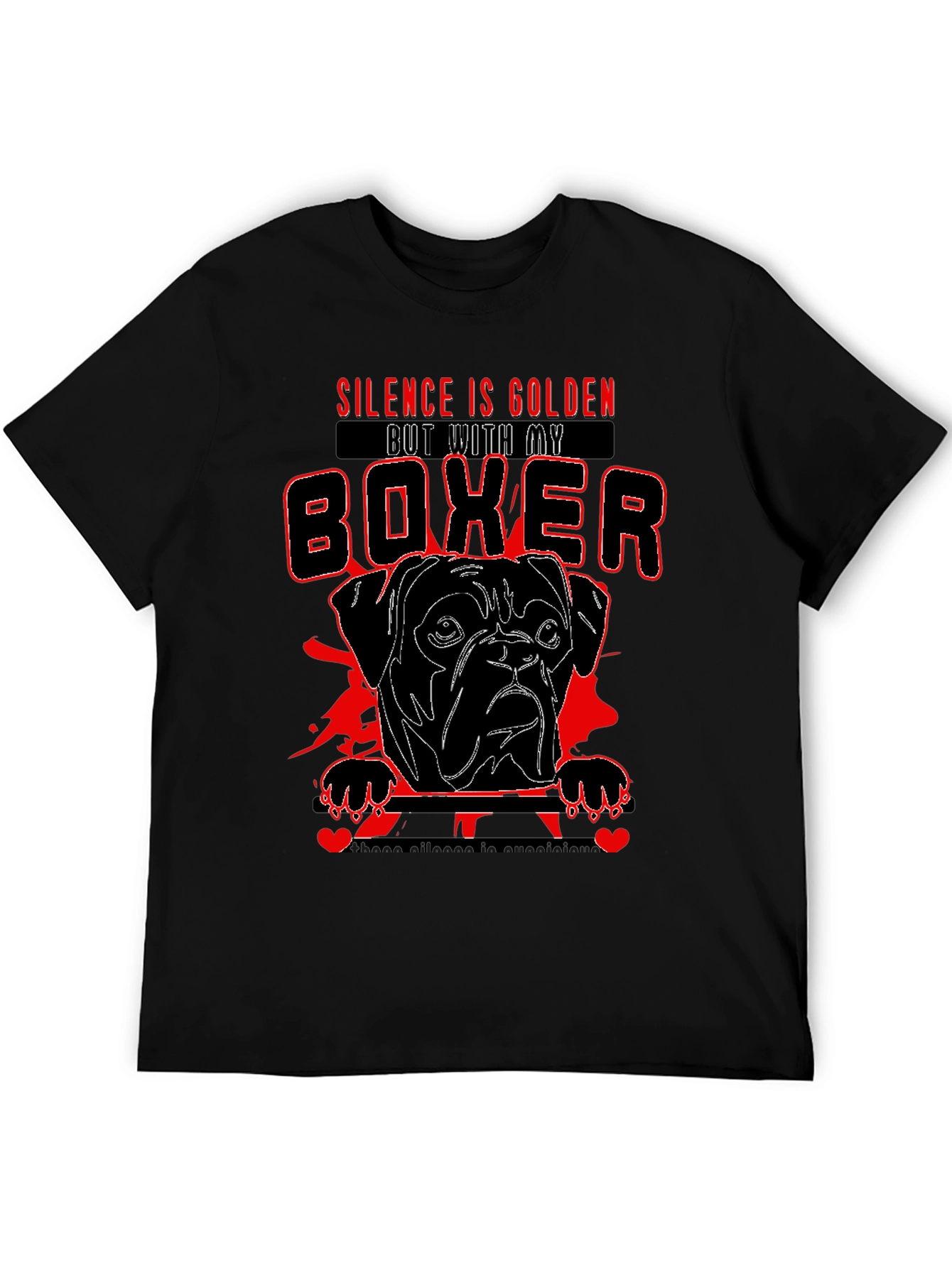 Silence is Golden Boxer Dog Graphic Tee