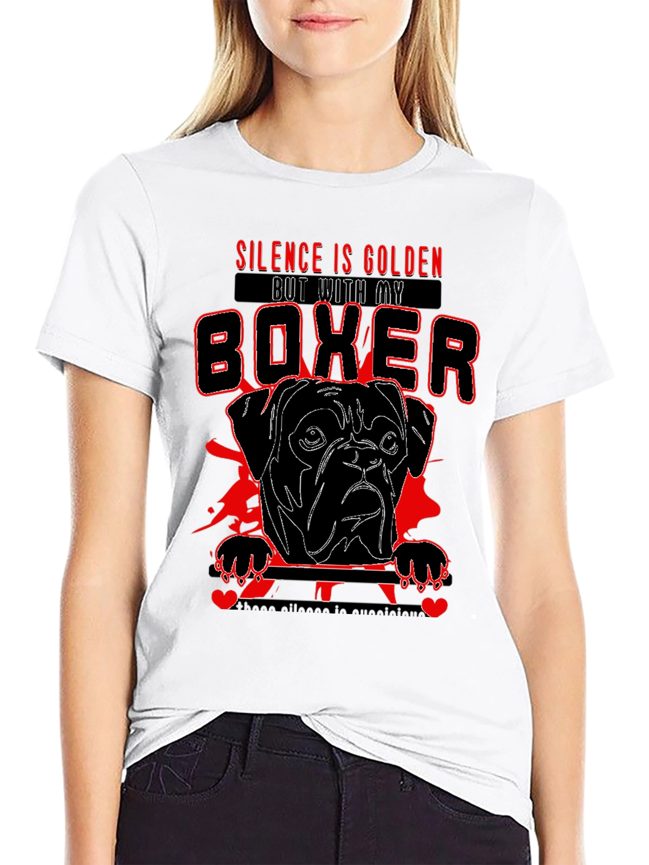 Silence is Golden Boxer Dog Graphic Tee