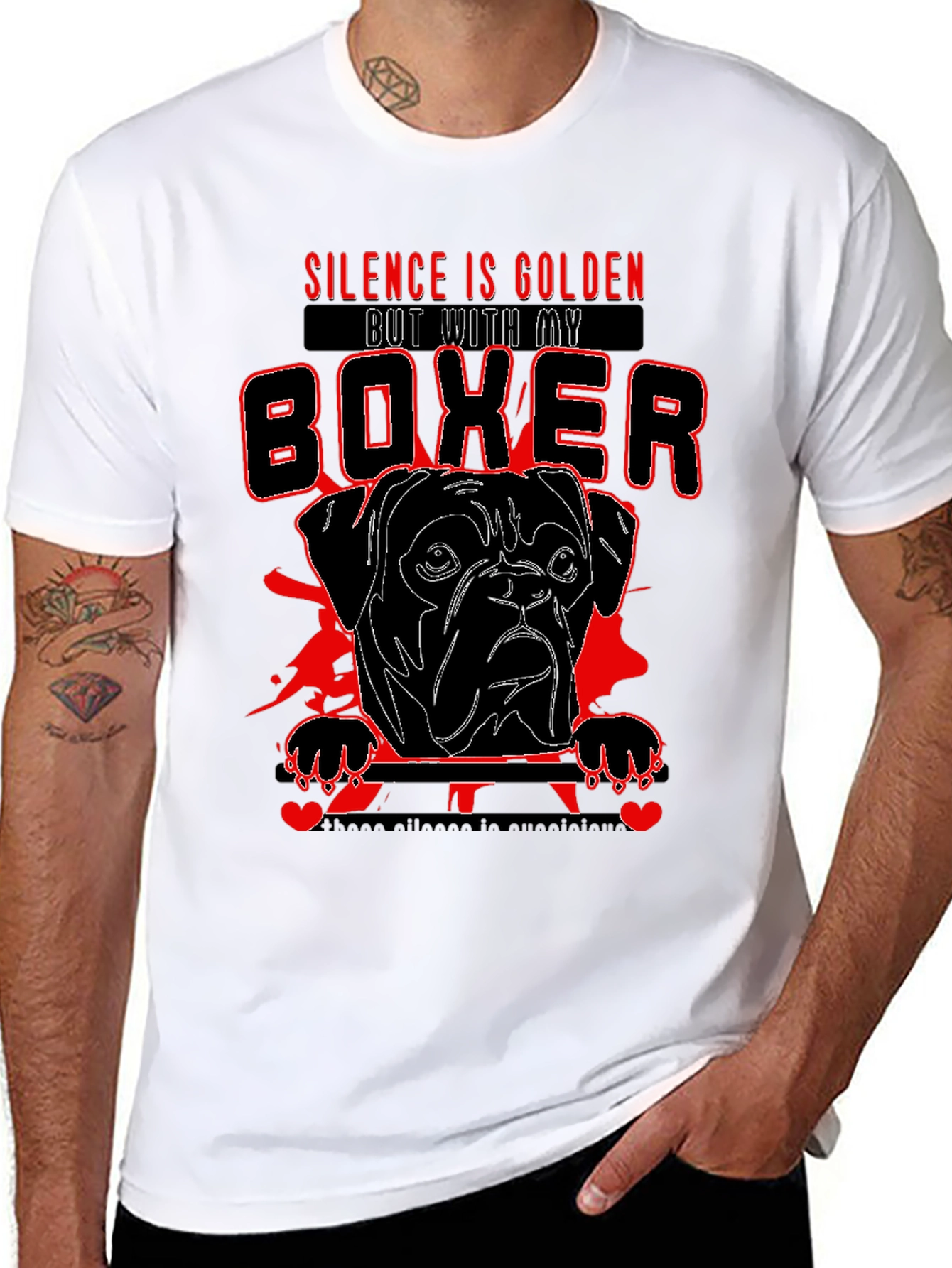 Silence is Golden Boxer Dog Graphic Tee