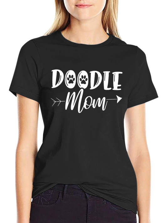 Doodle Mom T-Shirt - Cute Dog Paw Print Arrow Design