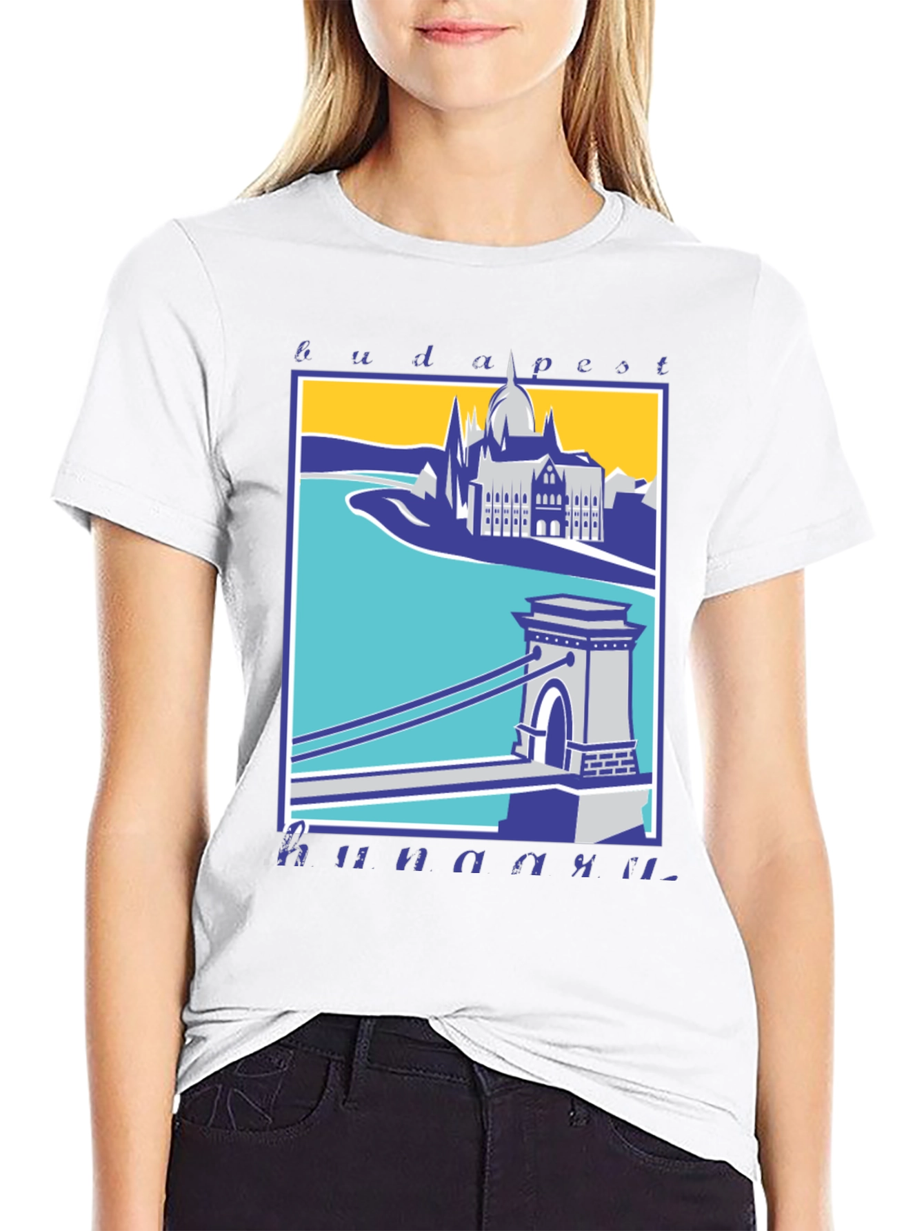 Budapest T-Shirt - Széchenyi Chain Bridge Graphic Tee