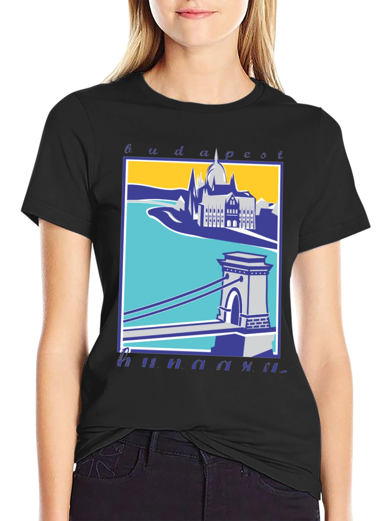 Budapest T-Shirt - Széchenyi Chain Bridge Graphic Tee