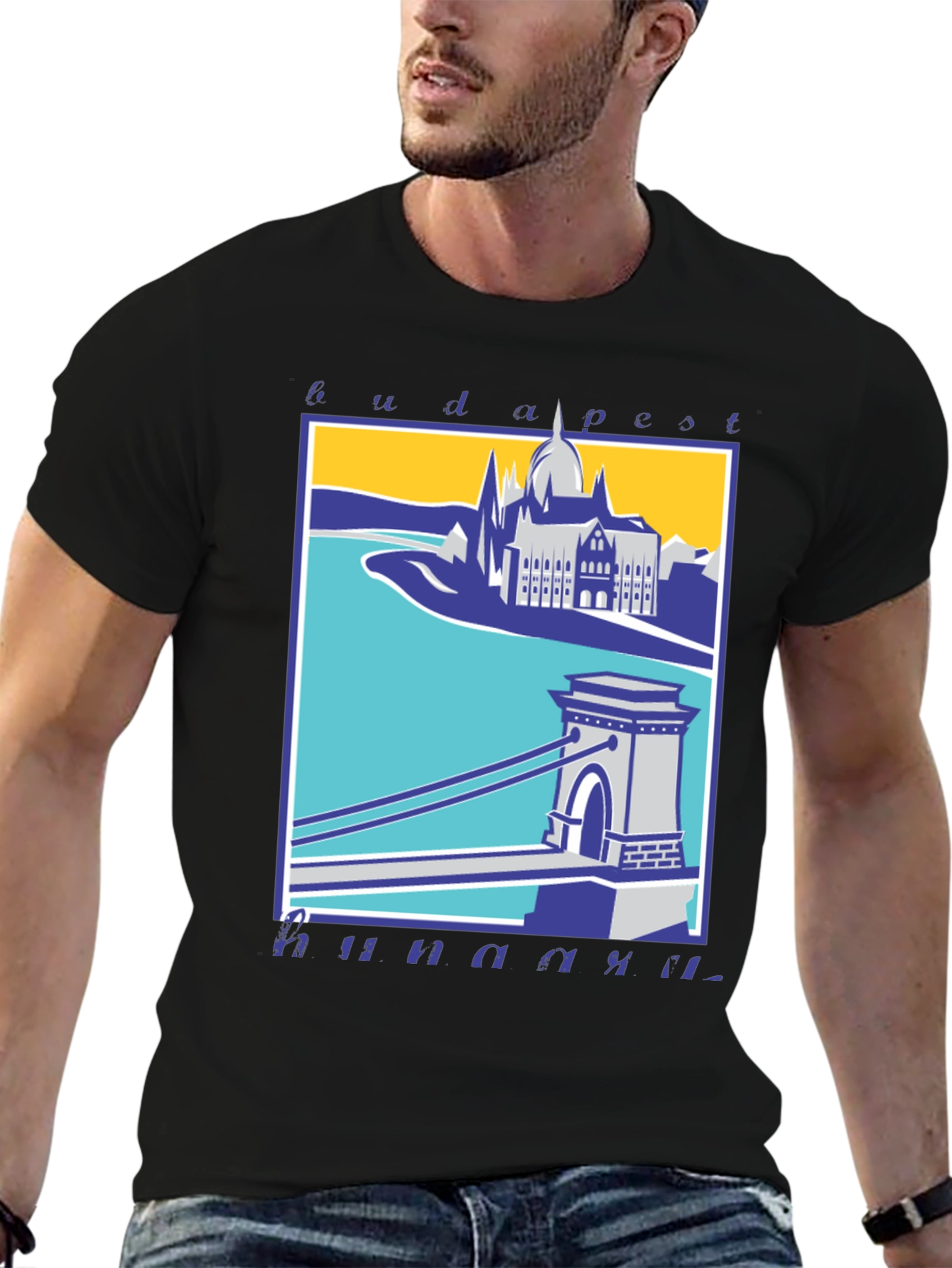Budapest T-Shirt - Széchenyi Chain Bridge Graphic Tee