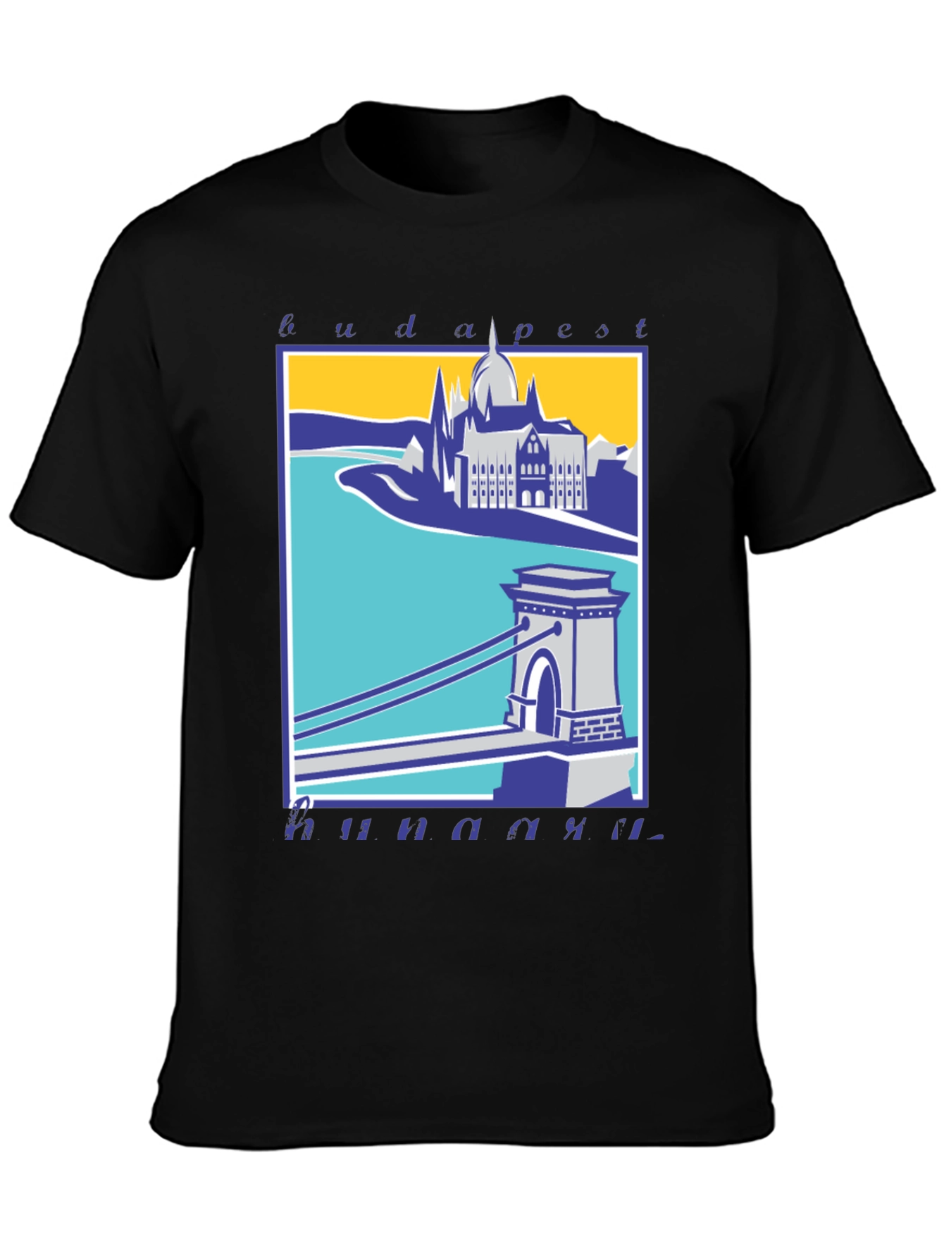 Budapest T-Shirt - Széchenyi Chain Bridge Graphic Tee