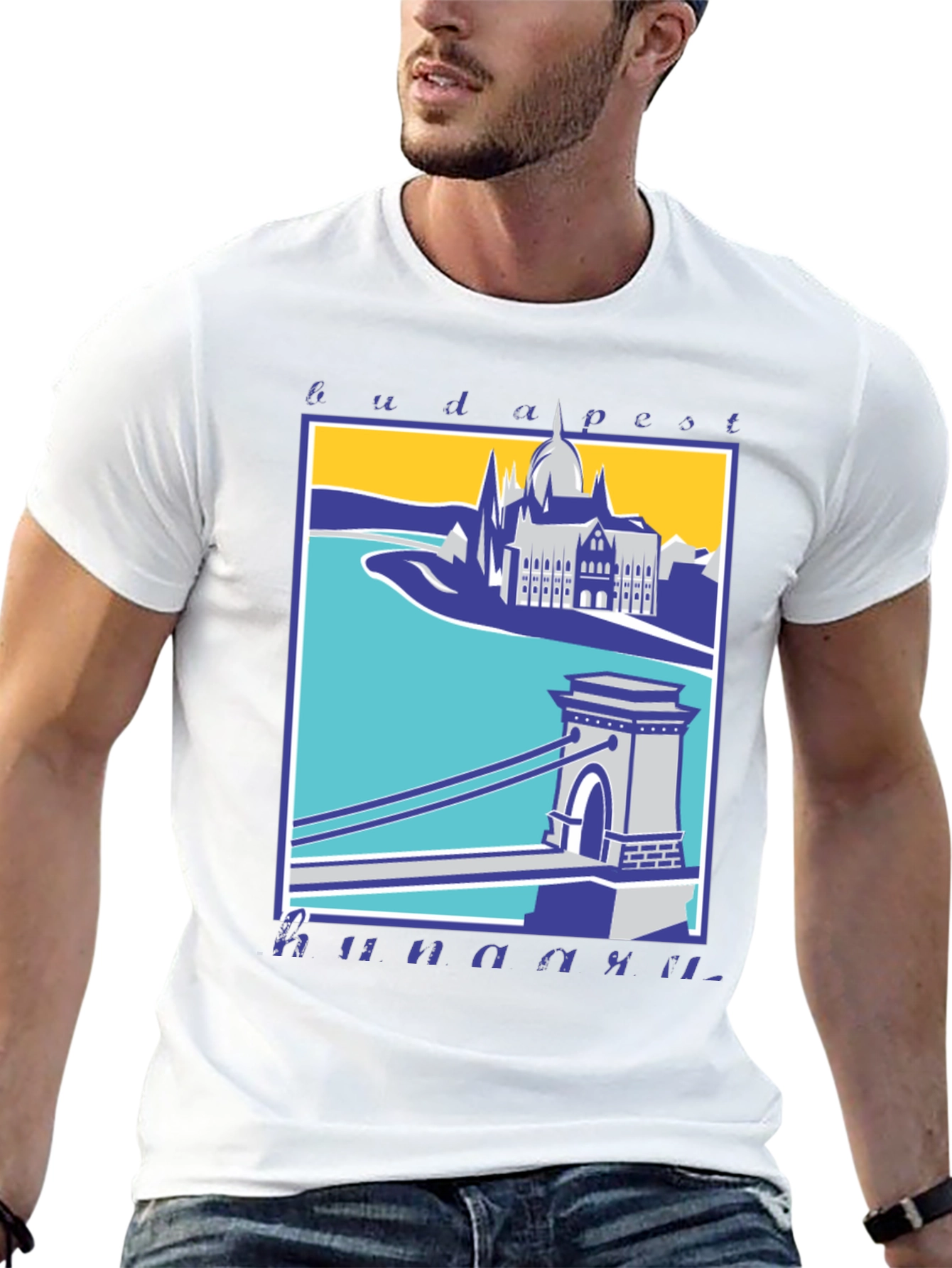 Budapest T-Shirt - Széchenyi Chain Bridge Graphic Tee